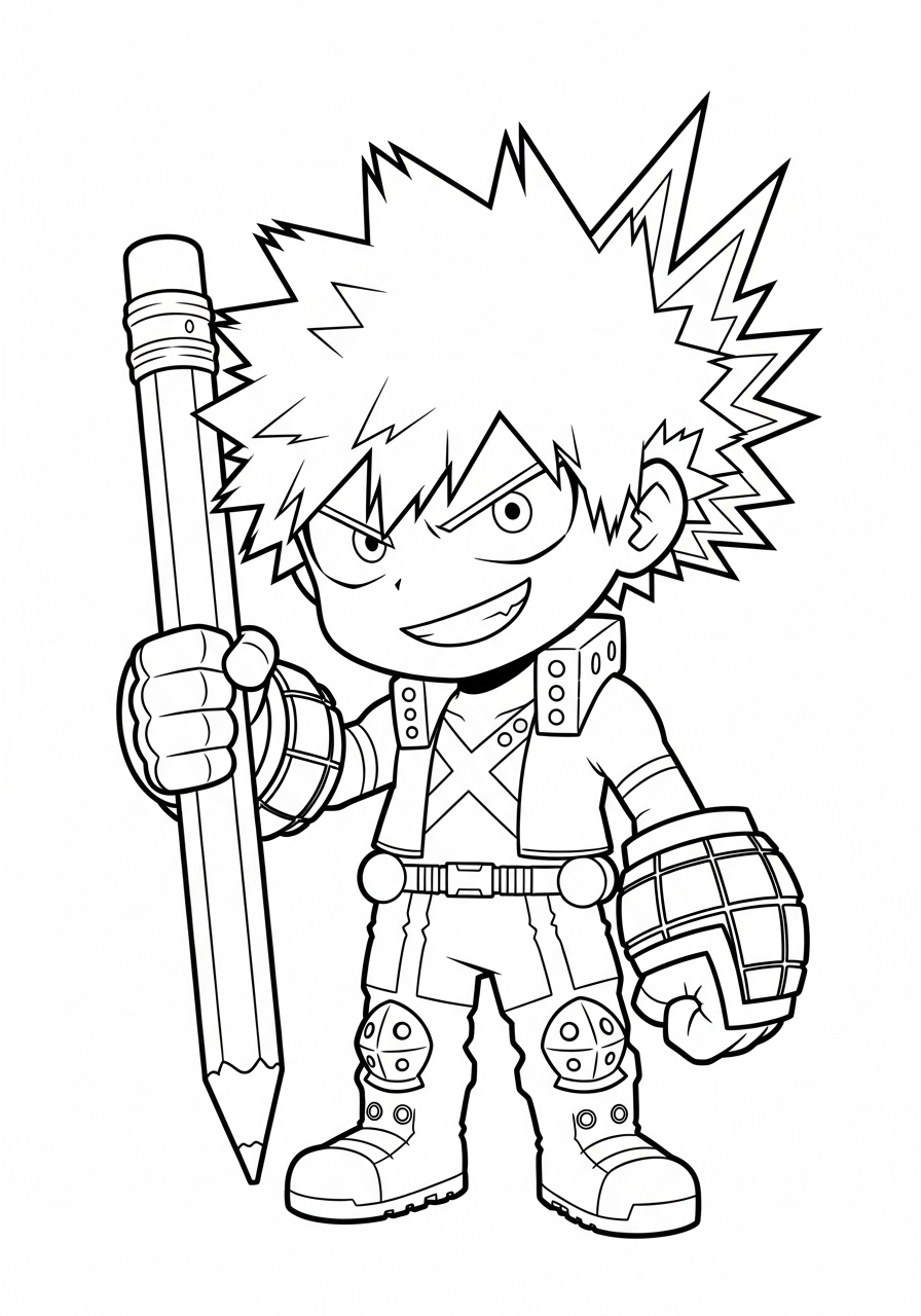 Katsuki Bakugo Coloring Pages 15 free Katsuki Bakugo coloring pages