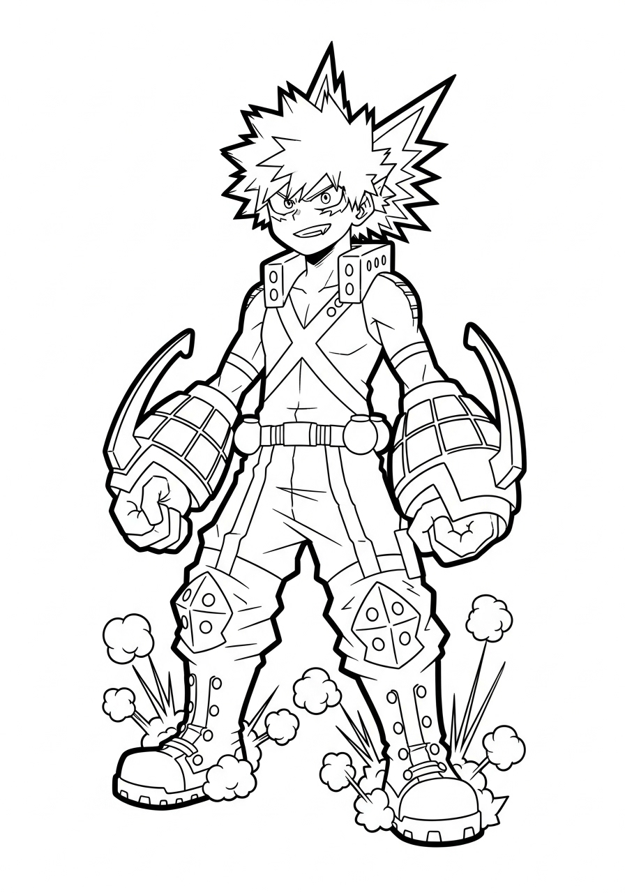 Katsuki Bakugo Coloring Pages 22 free Katsuki Bakugo tree coloring pages