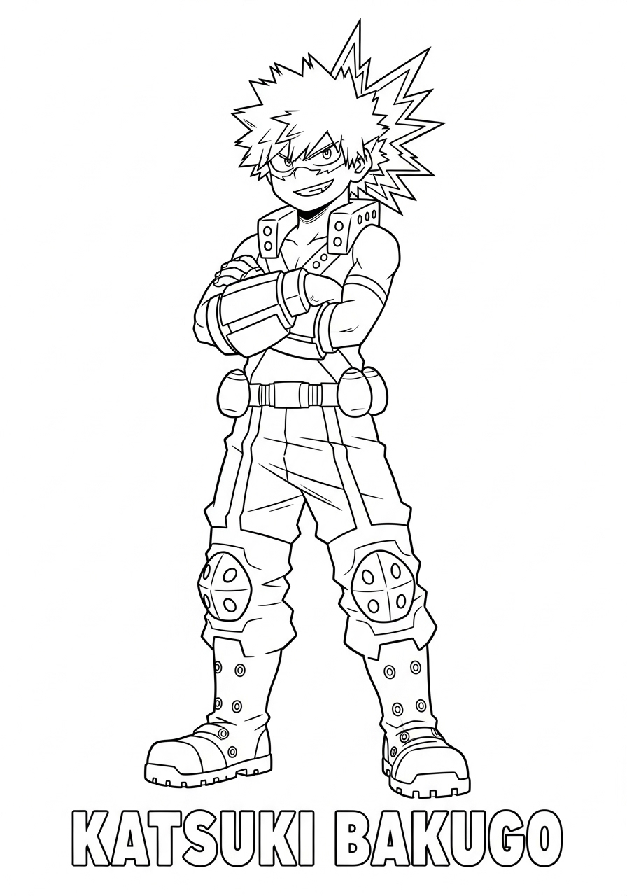 Katsuki Bakugo Coloring Pages 23 printable Katsuki Bakugo coloring pages for adults