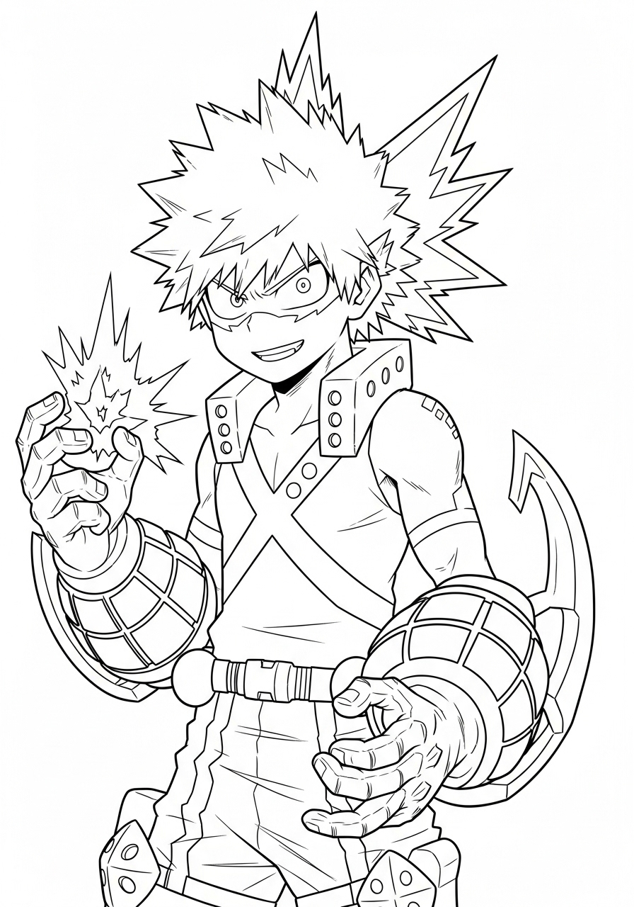 Katsuki Bakugo Coloring Pages 4 Katsuki Bakugo ornament coloring pages