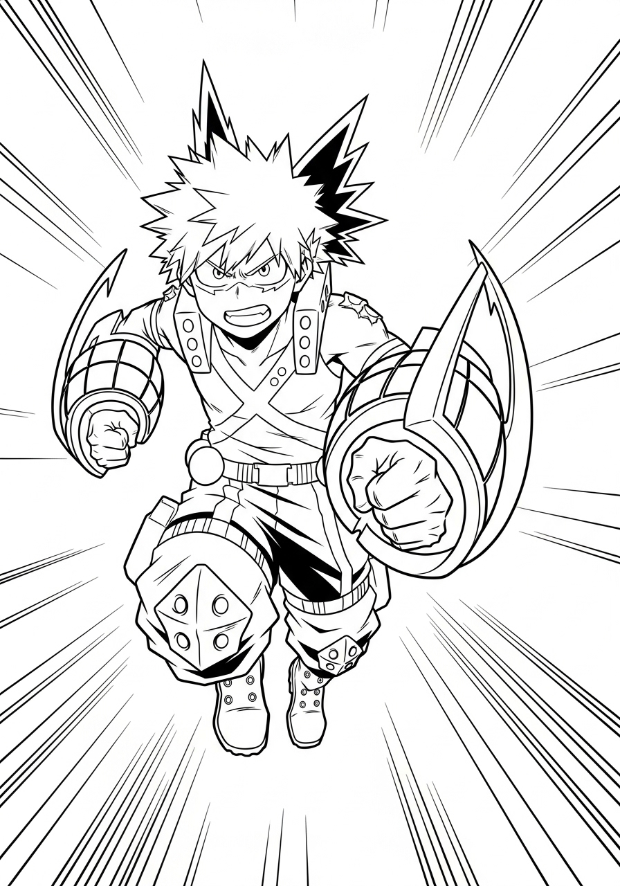 Katsuki Bakugo Coloring Pages 8 detailed Katsuki Bakugo coloring pages for adults