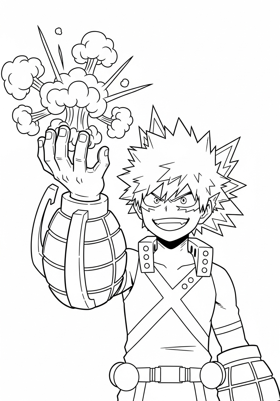 Katsuki Bakugo Coloring Pages 10 Katsuki Bakugo adult coloring pages