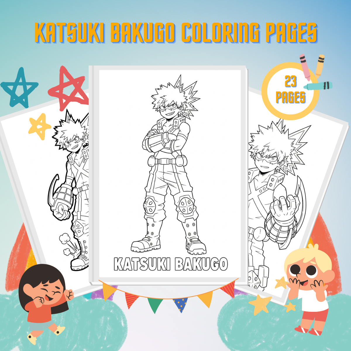 Katsuki Bakugo Coloring Pages thumbnail