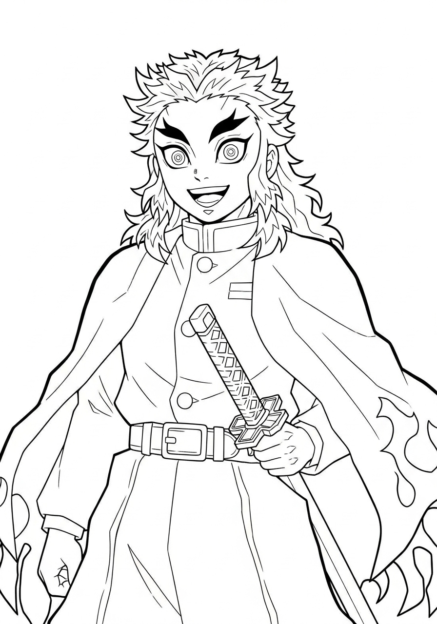 Kyojuro Rengoku printable coloring pages