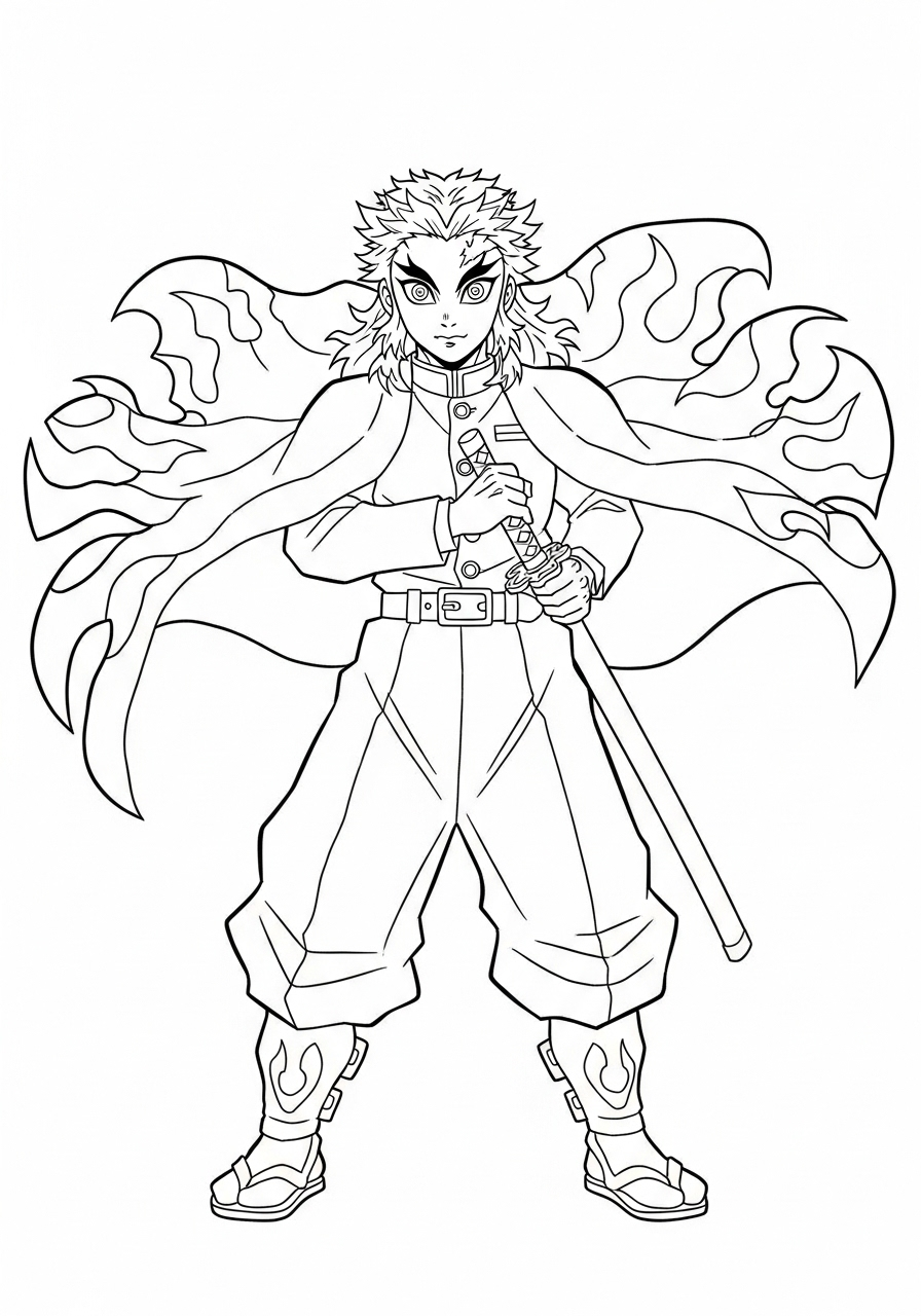 grinch Kyojuro Rengoku coloring pages