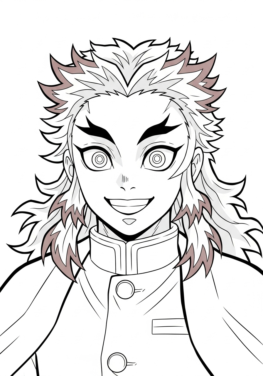 Kyojuro Rengoku ornament coloring pages