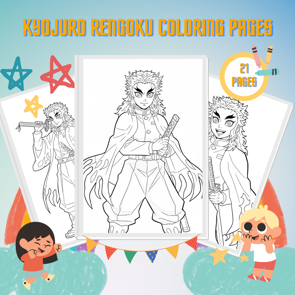 Kyojuro Rengoku Coloring Pages thumbnail