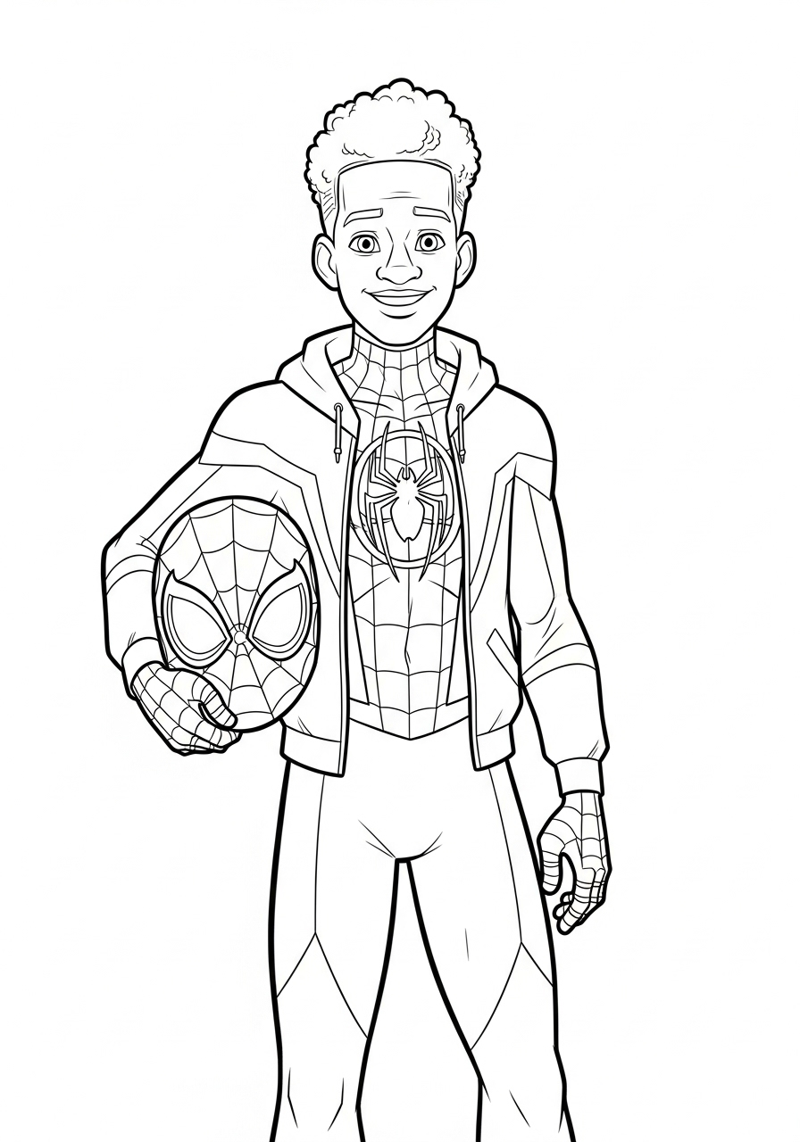 Miles Morales Coloring Pages 12 Miles Morales coloring pages for adults easy