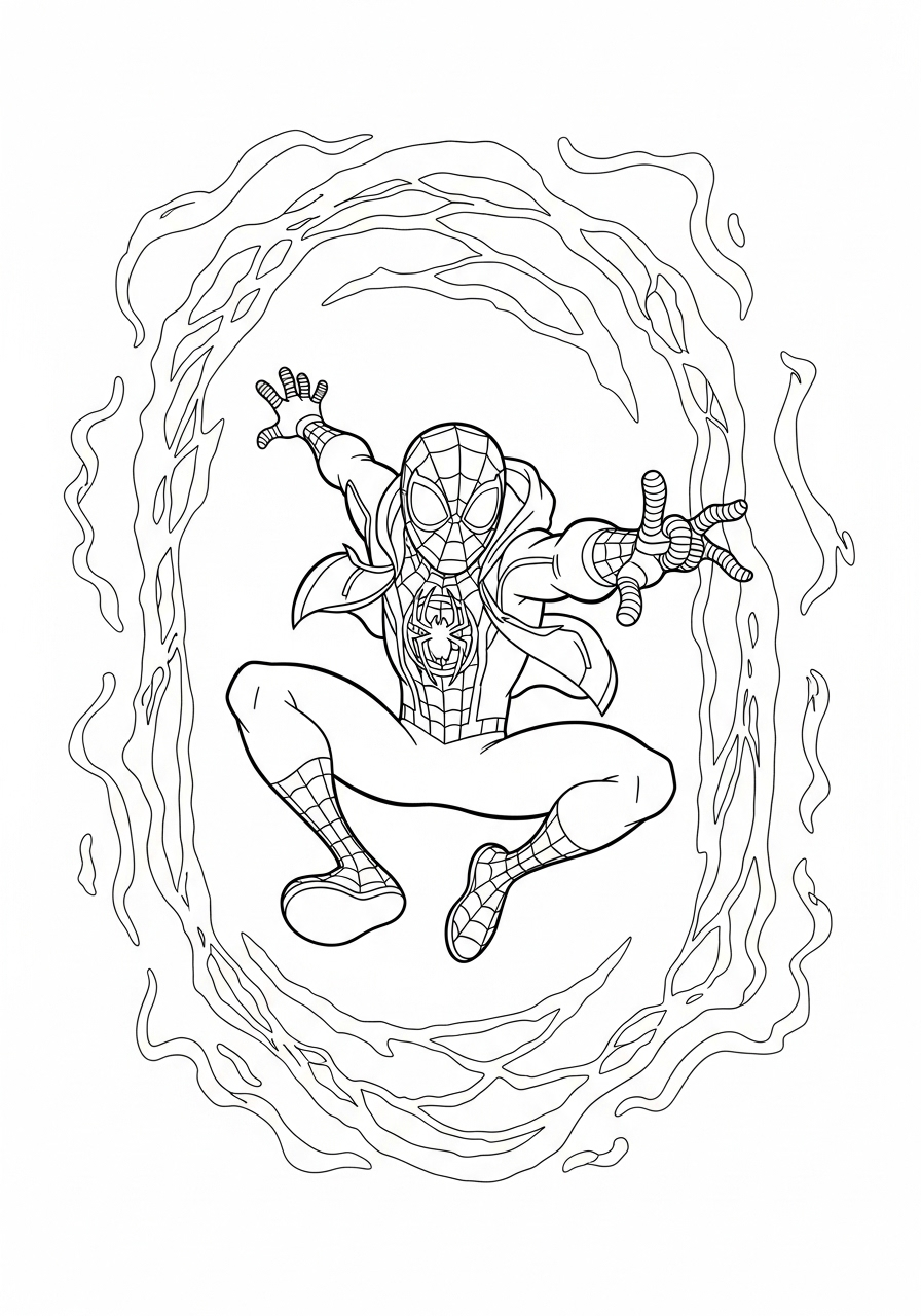 Miles Morales Coloring Pages 7 free printable Miles Morales coloring pages for adults