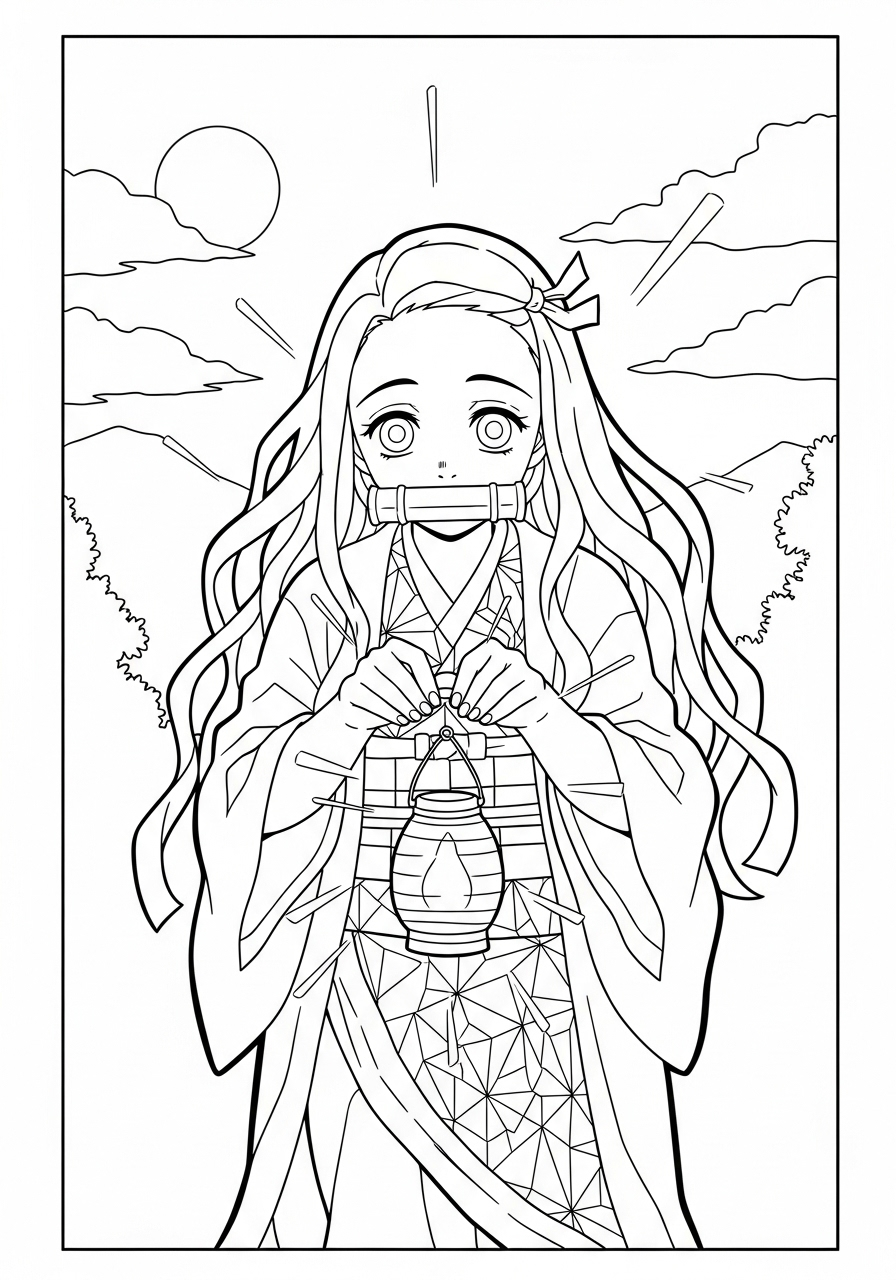 Nezuko Coloring Pages 11 cute coloring pages Nezuko