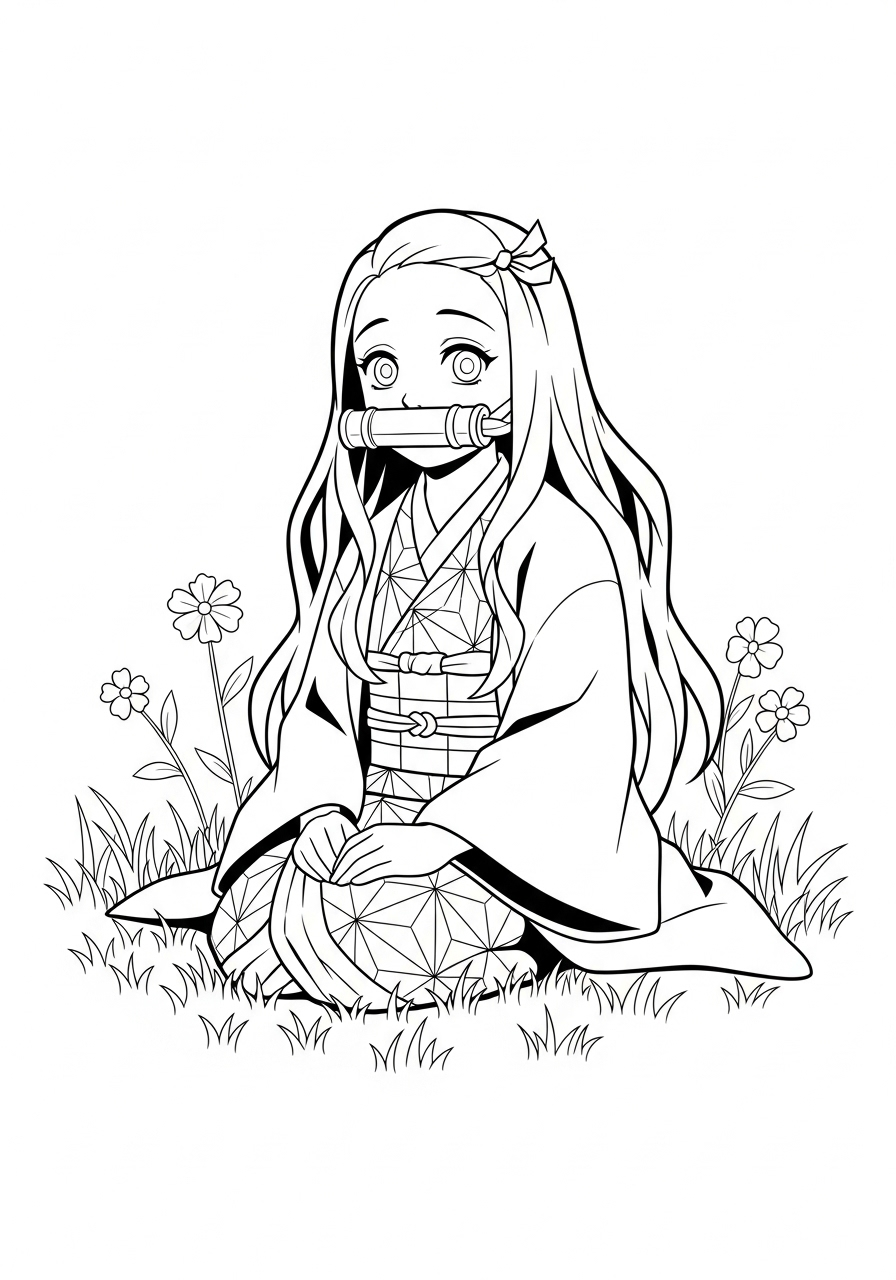 Nezuko Coloring Pages 12 free Nezuko coloring pages pdf