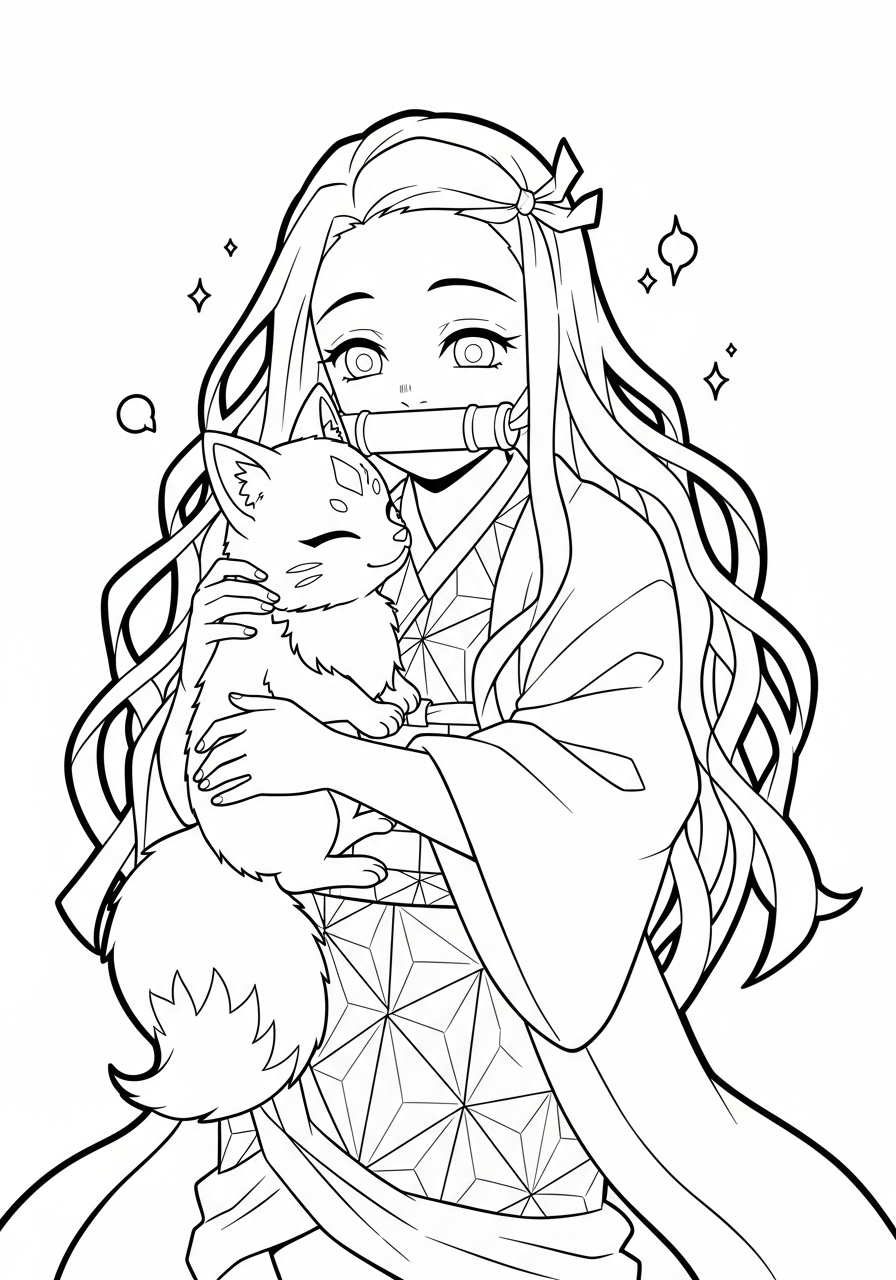 Nezuko Coloring Pages 16 fun Nezuko coloring pages