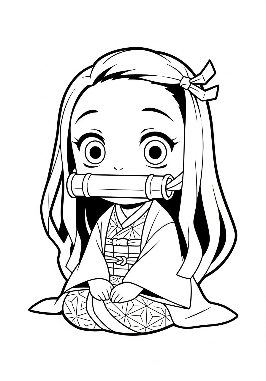 Nezuko Coloring Pages 3 Nezuko ornaments coloring pages