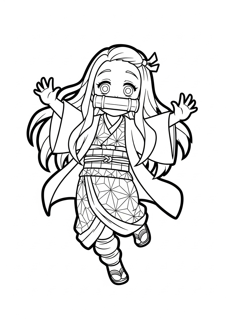 Nezuko Coloring Pages 21 grinch cute Nezuko coloring pages