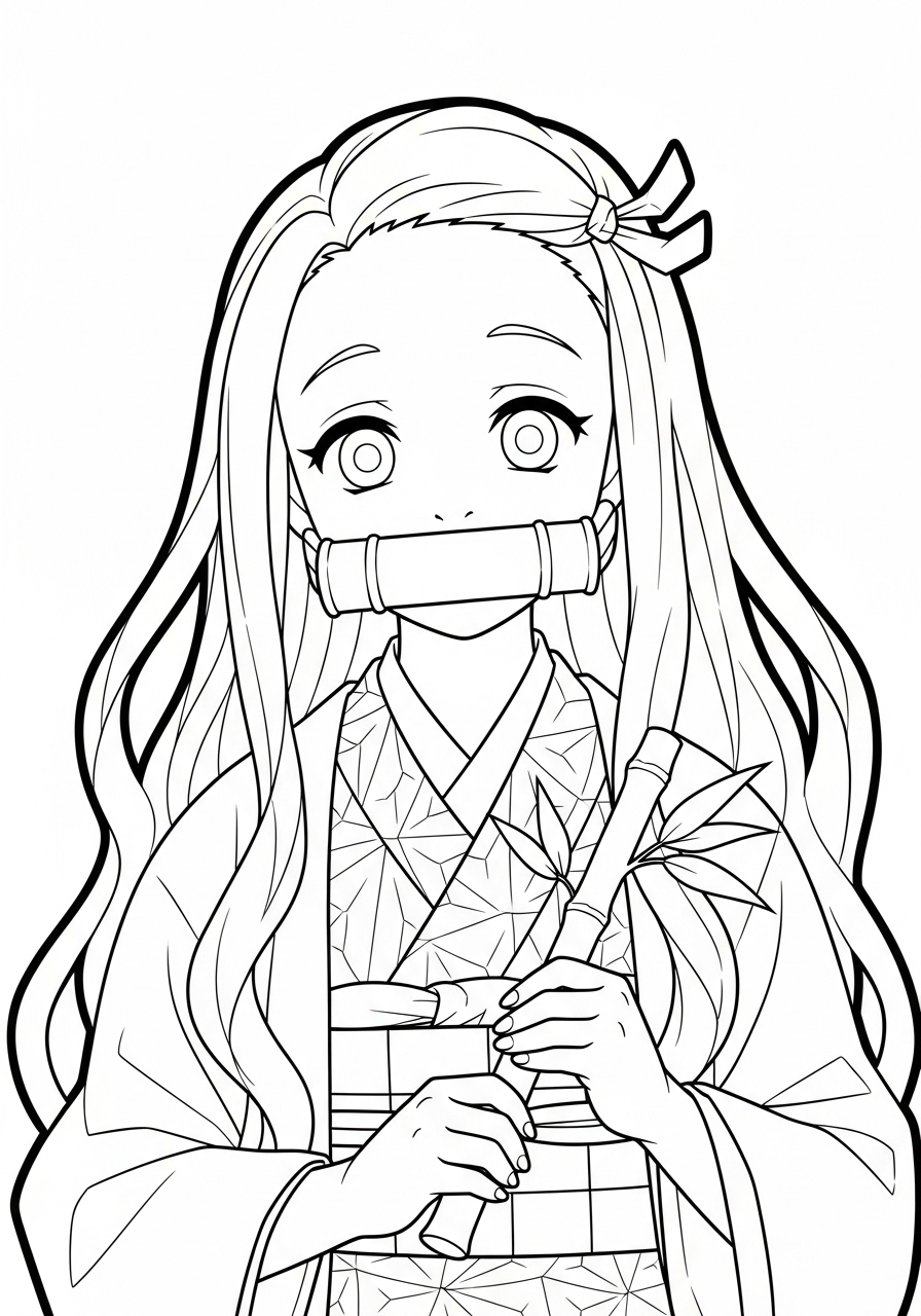 Nezuko Coloring Pages 5 merry Nezuko coloring pages