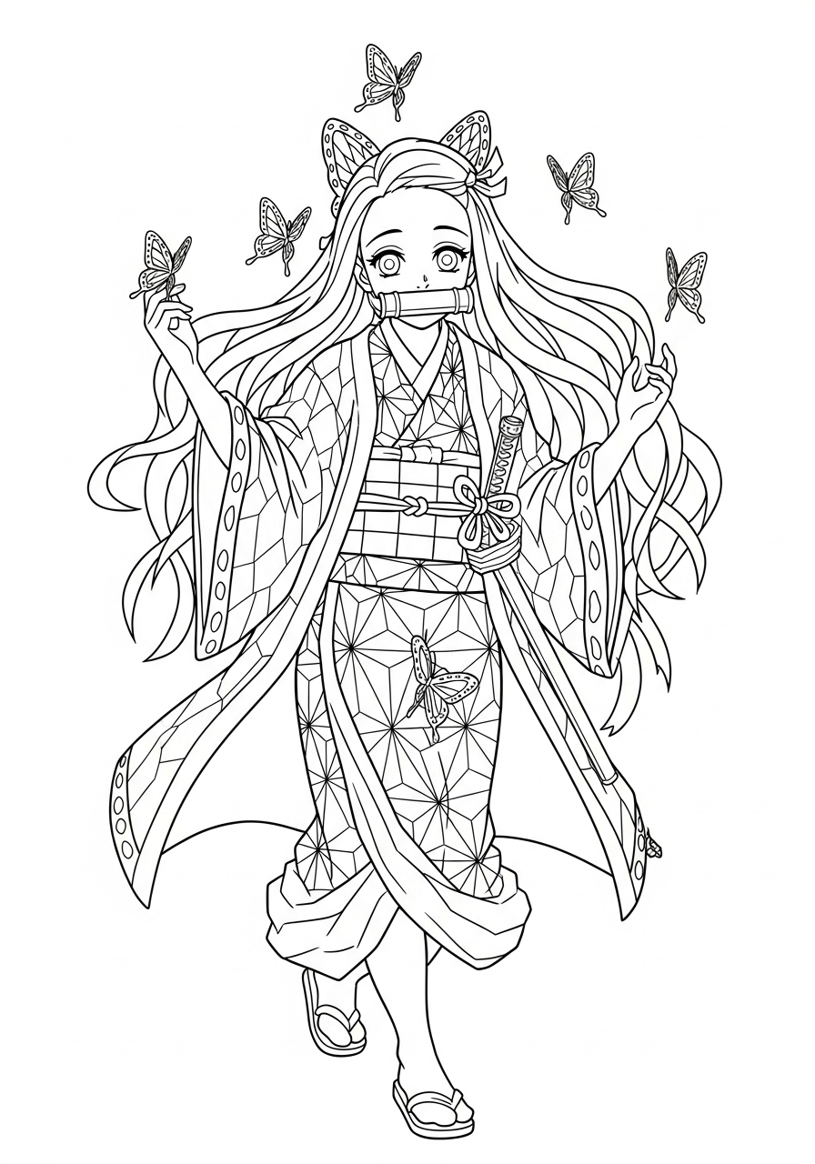 Nezuko Coloring Pages 8 Nezuko free coloring pages