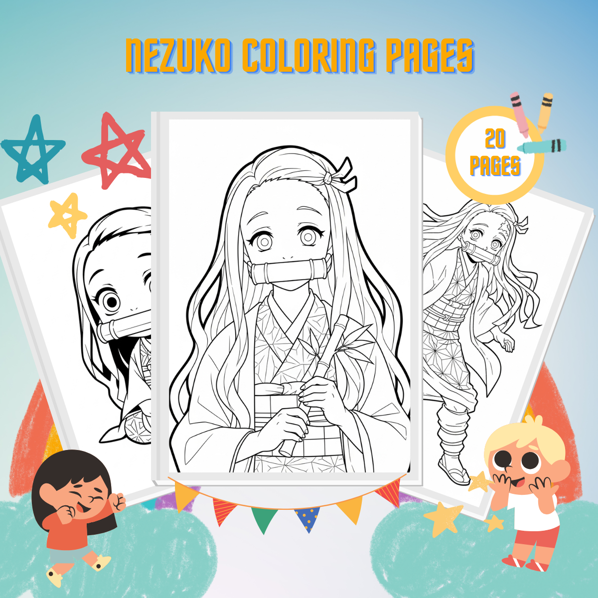 Nezuko Coloring Pages thumbnail