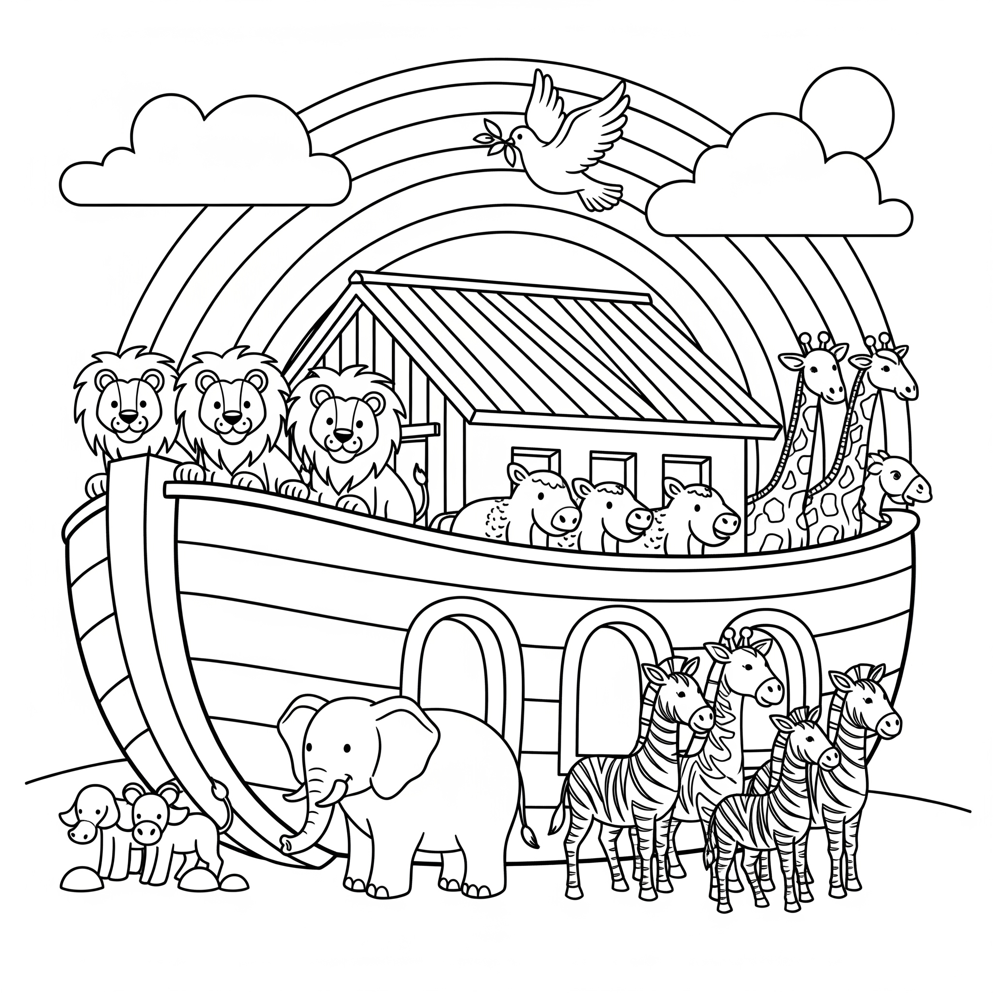 Noah's Ark Coloring Pages 11 merry Noah’s Ark coloring pages