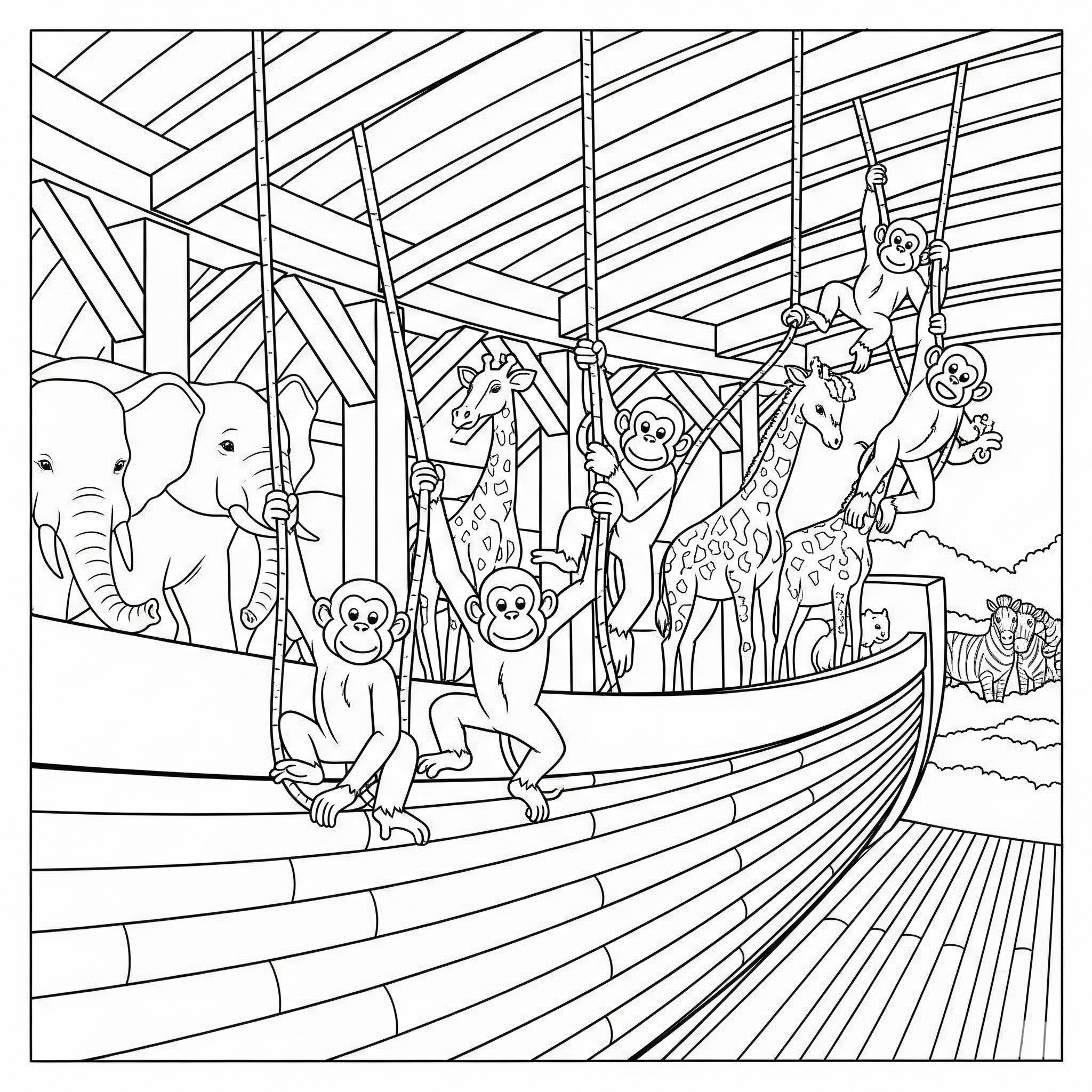 Noah's Ark Coloring Pages 17 grinch cute Noah’s Ark coloring pages 1