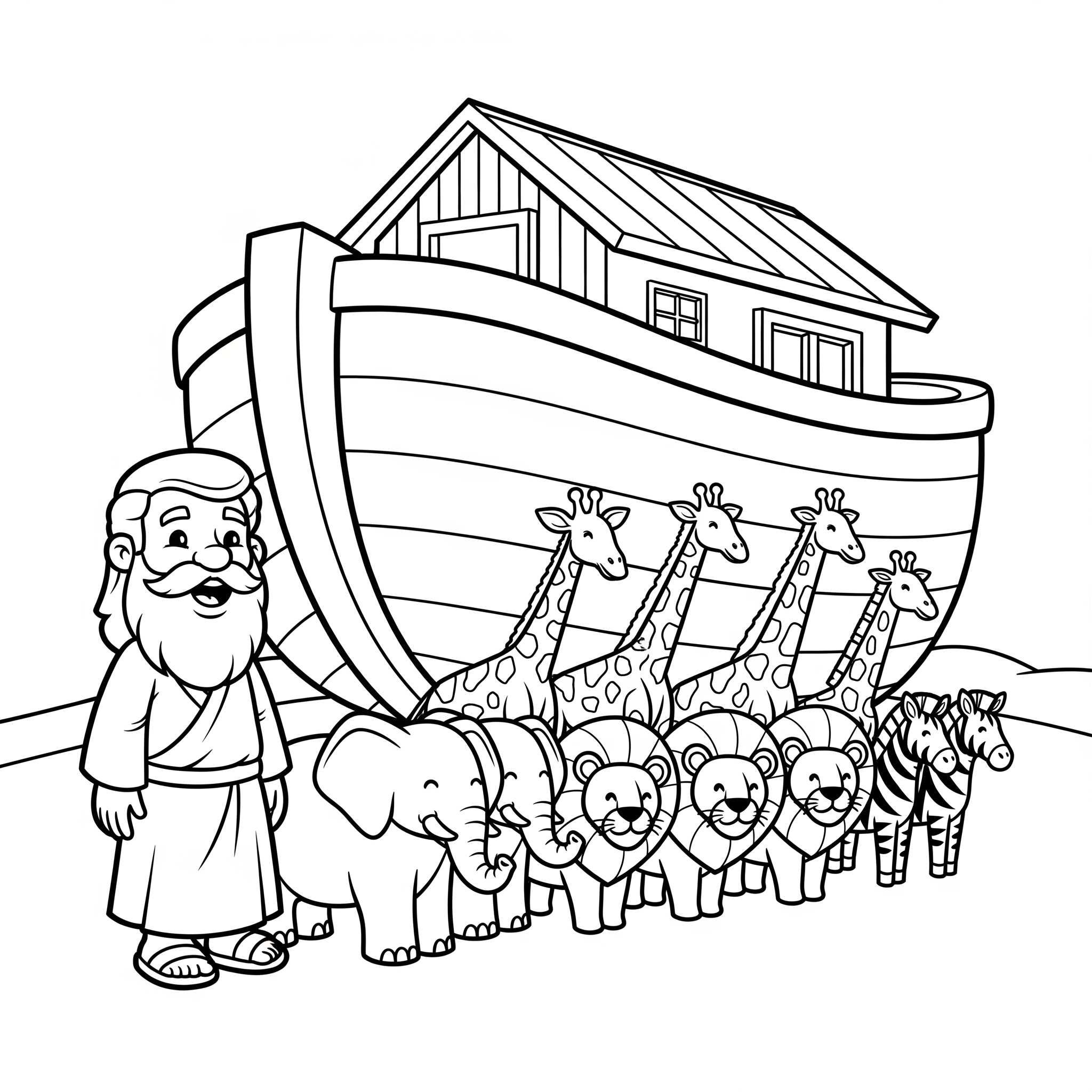 Noah's Ark Coloring Pages 8 easy cute Noah’s Ark coloring pages