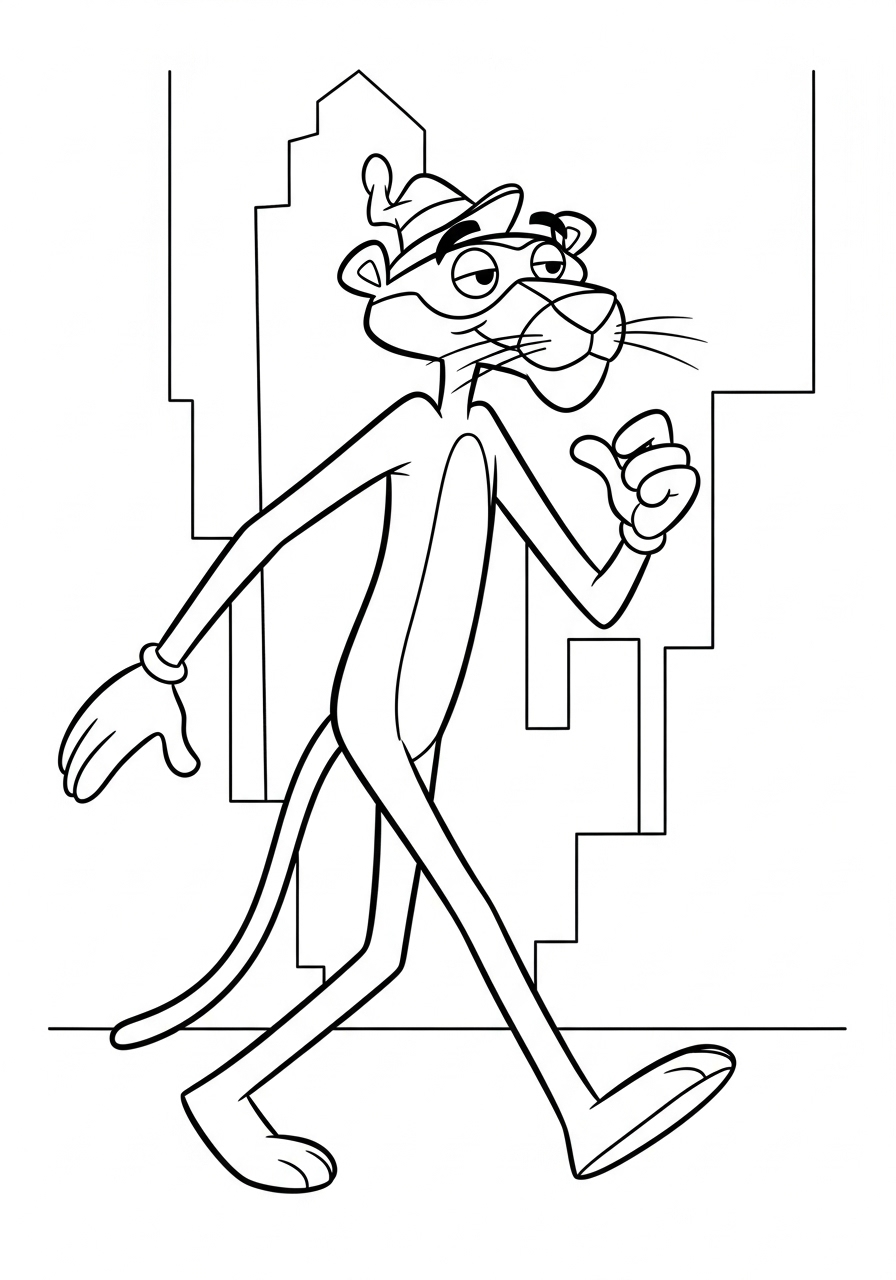 Pink Panther Coloring Pages 13 detailed Pink Panther coloring pages for adults