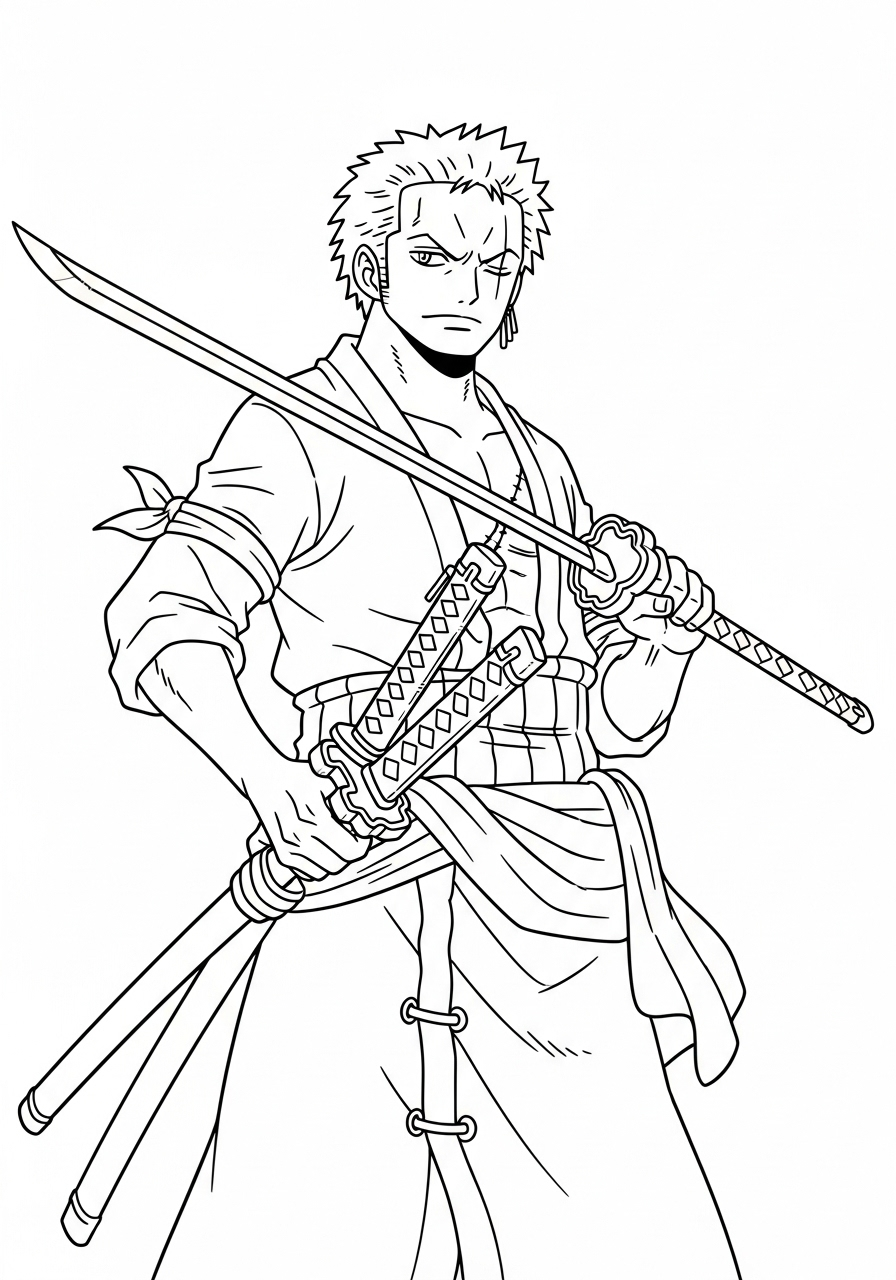 Roronoa Zoro Coloring Pages 2 Roronoa Zoro free coloring pages