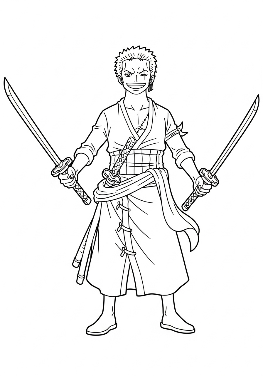 Roronoa Zoro Coloring Pages 10 free Roronoa Zoro coloring pages for adults