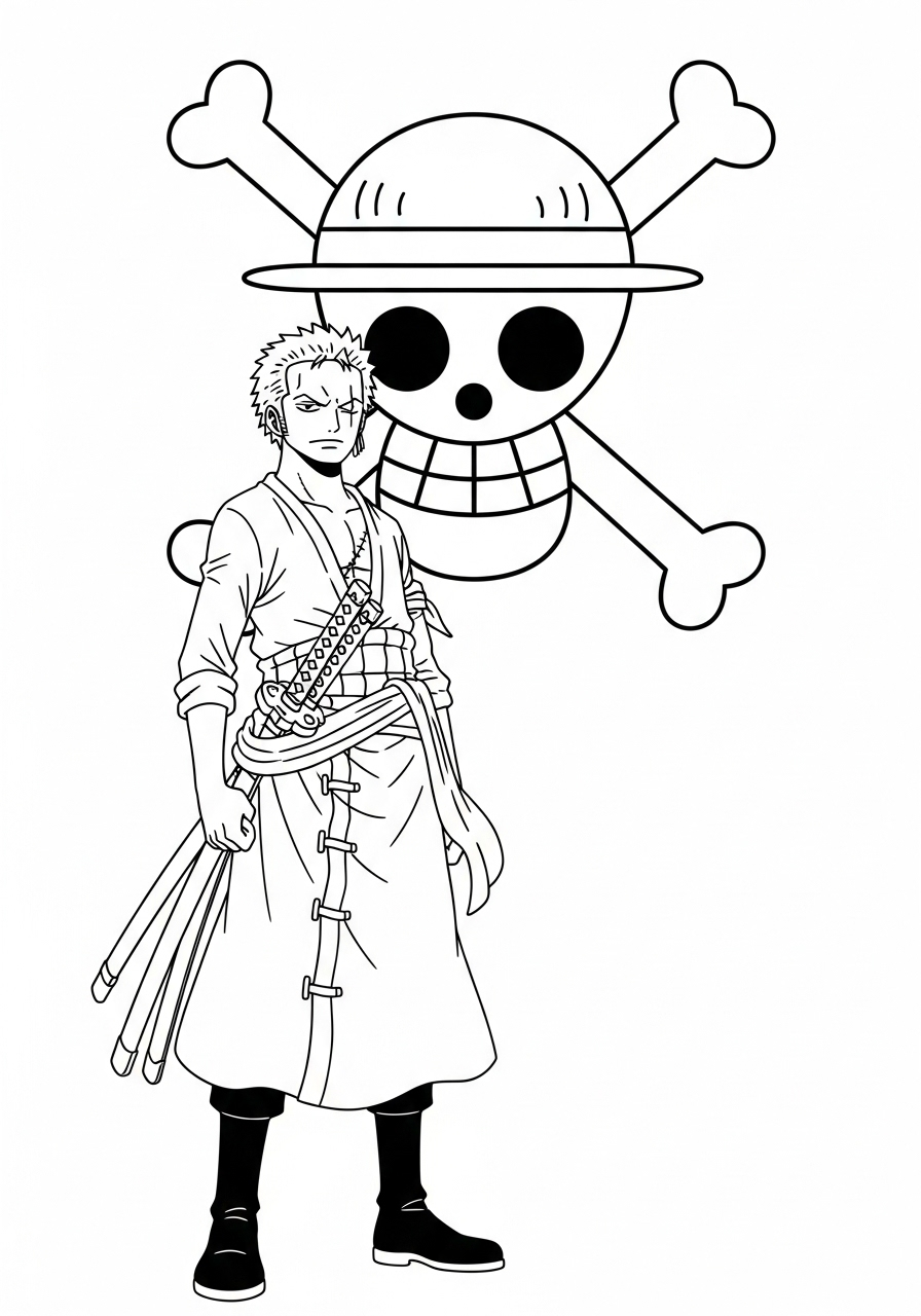 Roronoa Zoro Coloring Pages 11 free printable coloring pages Roronoa Zoro
