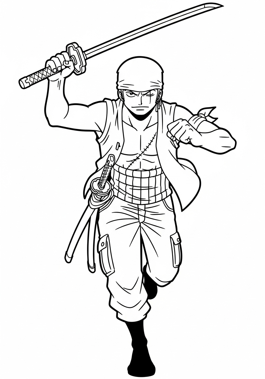 Roronoa Zoro Coloring Pages 14 Roronoa Zoro coloring pages for adults