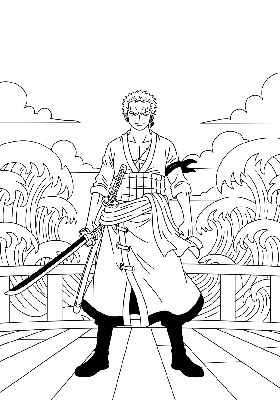 Roronoa Zoro Coloring Pages 20 Roronoa Zoro coloring pages for adults pdf