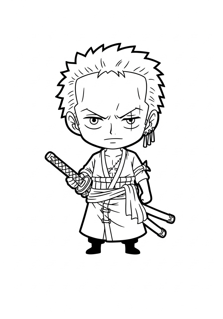 Roronoa Zoro Coloring Pages 6 printable Roronoa Zoro coloring pages for adults