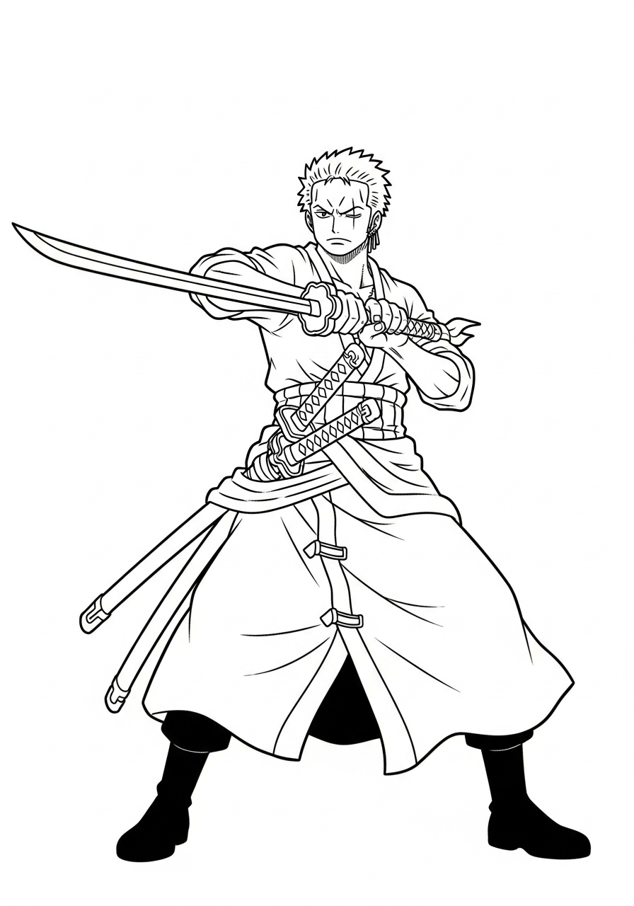 Roronoa Zoro Coloring Pages 9 easy Roronoa Zoro coloring pages