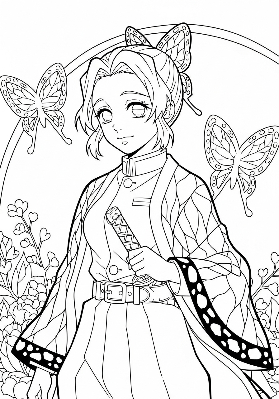 Shinobu Kocho Coloring Pages 2 preschool Shinobu Kocho coloring pages
