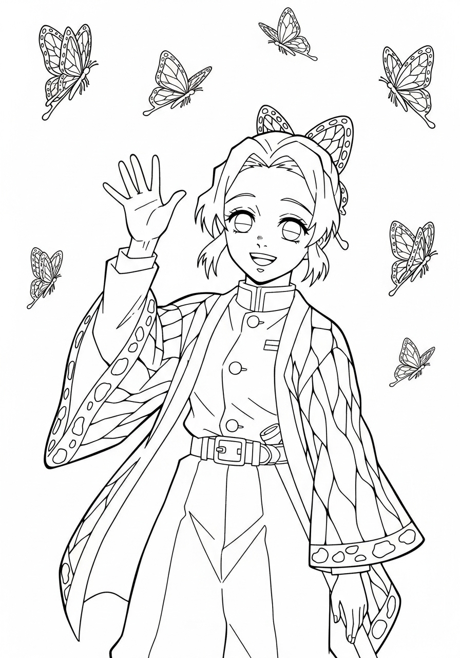Shinobu Kocho Coloring Pages 22 detailed Shinobu Kocho coloring pages for adults 1