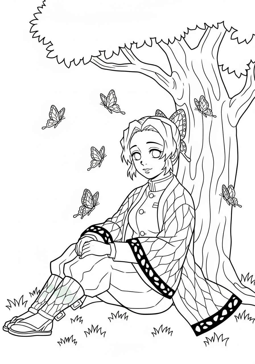 Shinobu Kocho Coloring Pages 7 free full size printable Shinobu Kocho coloring pages for adults pdf