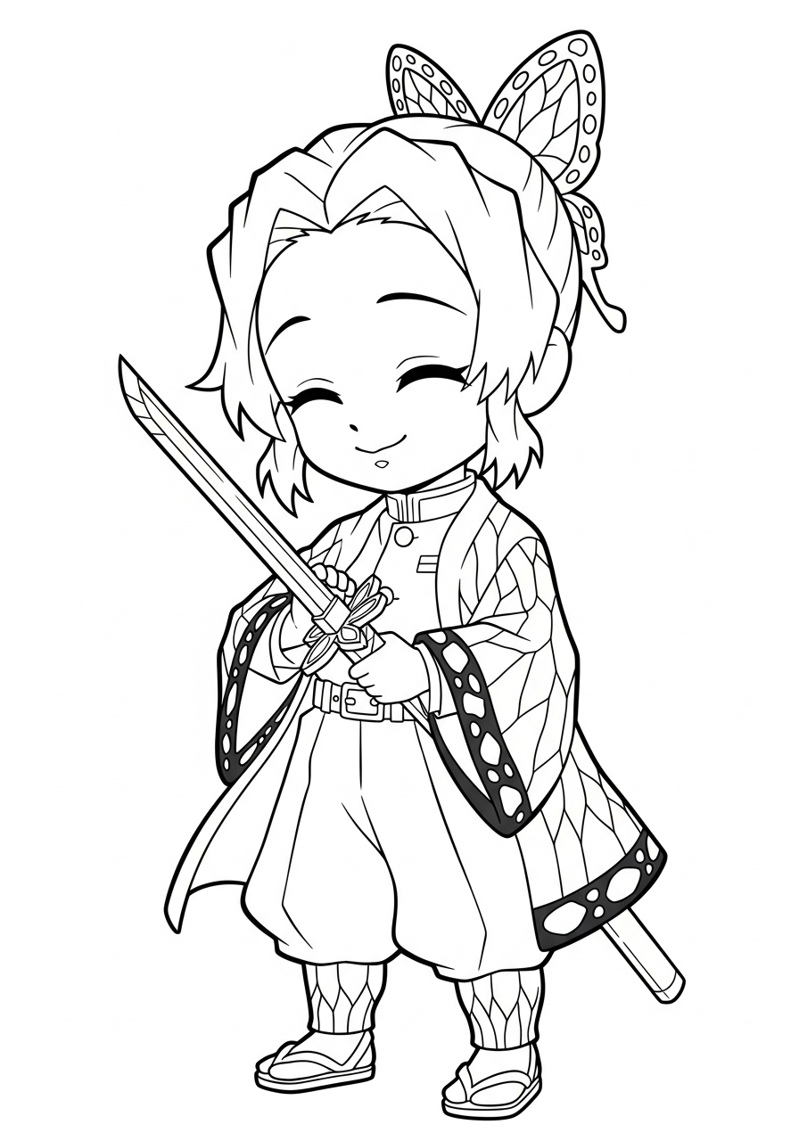Shinobu Kocho Coloring Pages 8 coloring pages for kids Shinobu Kocho