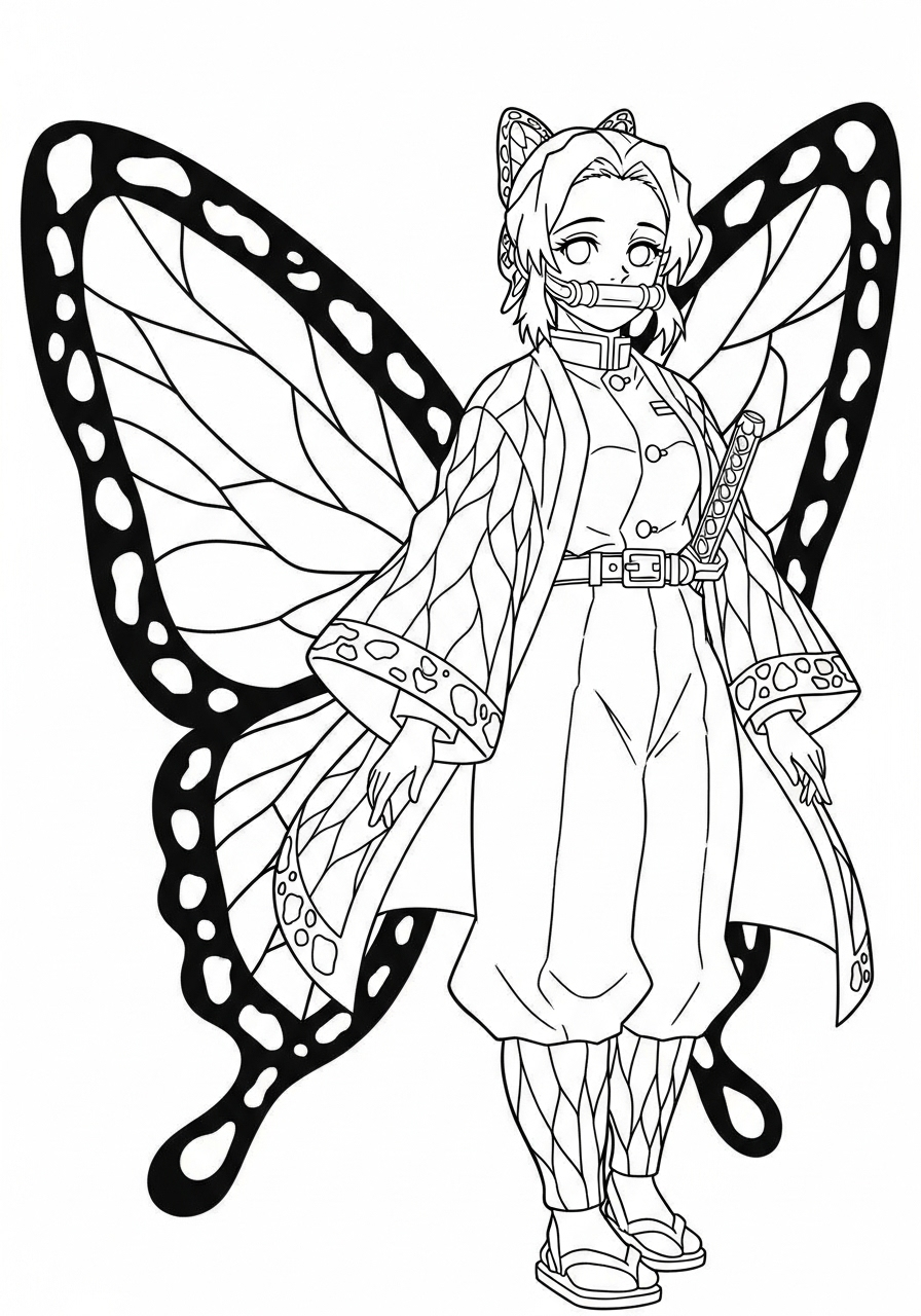 Shinobu Kocho Coloring Pages 10 adult Shinobu Kocho coloring pages