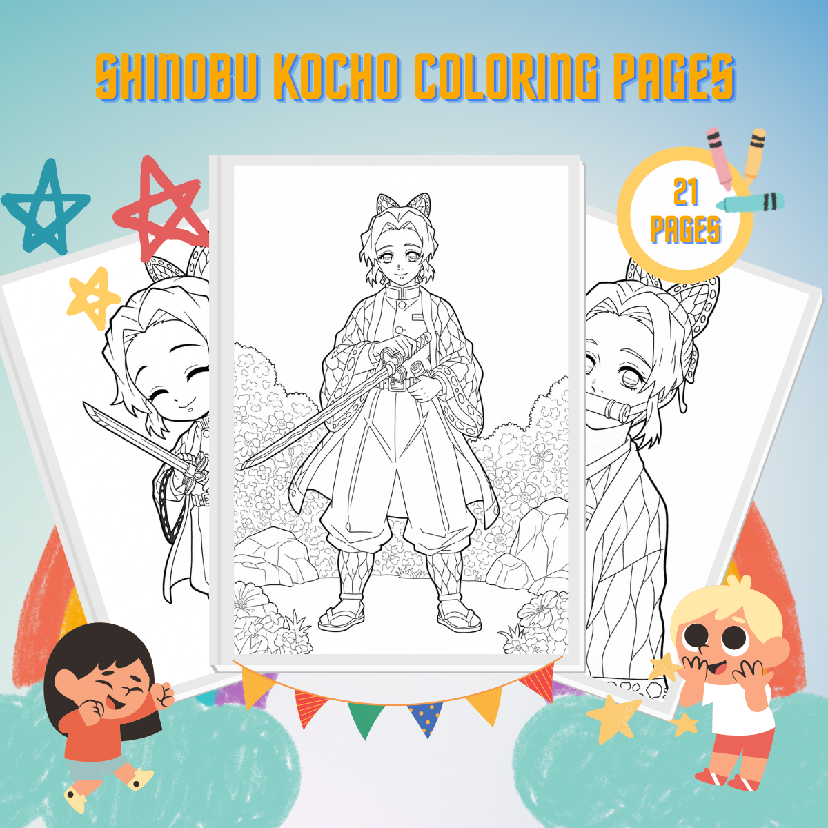 Shinobu Kocho Coloring Pages thumbnail