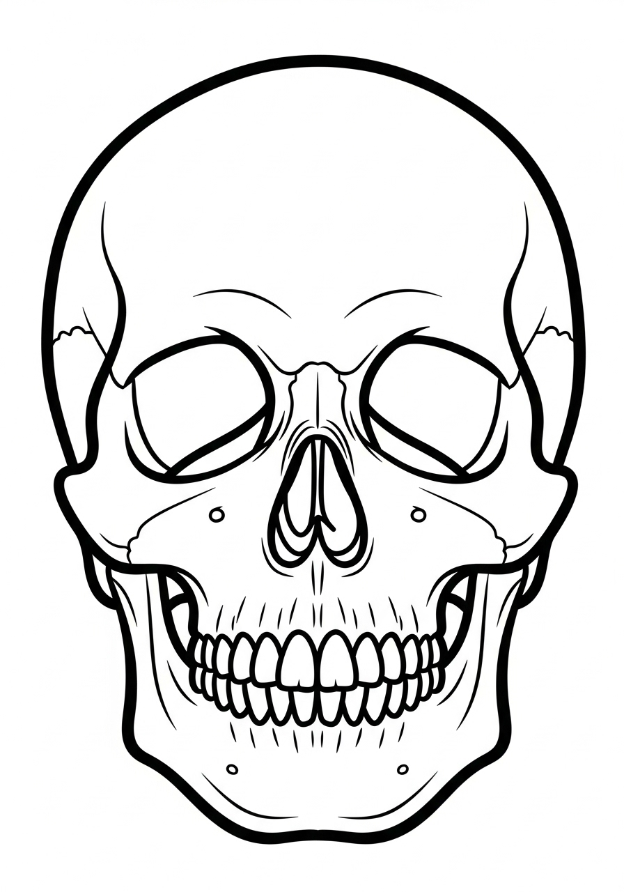 Skull Coloring Pages 2 kawaii cute Skull coloring pages
