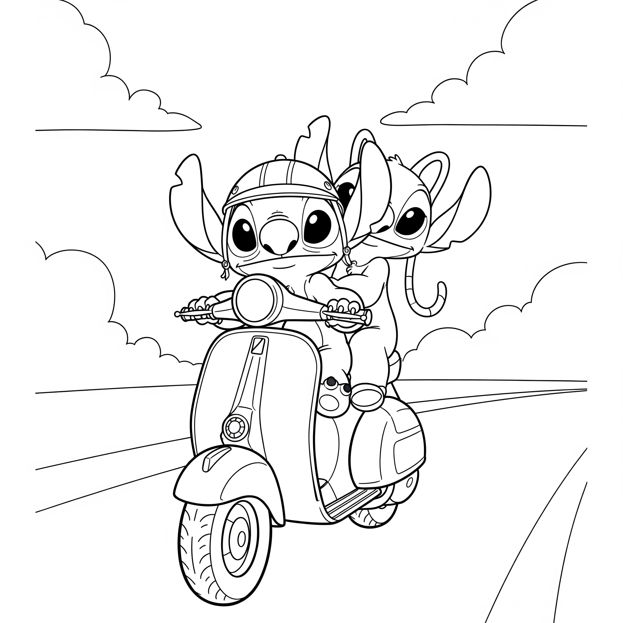 Stitch & Angel Coloring Pages 2 coloring pages for kids Stitch & Angel