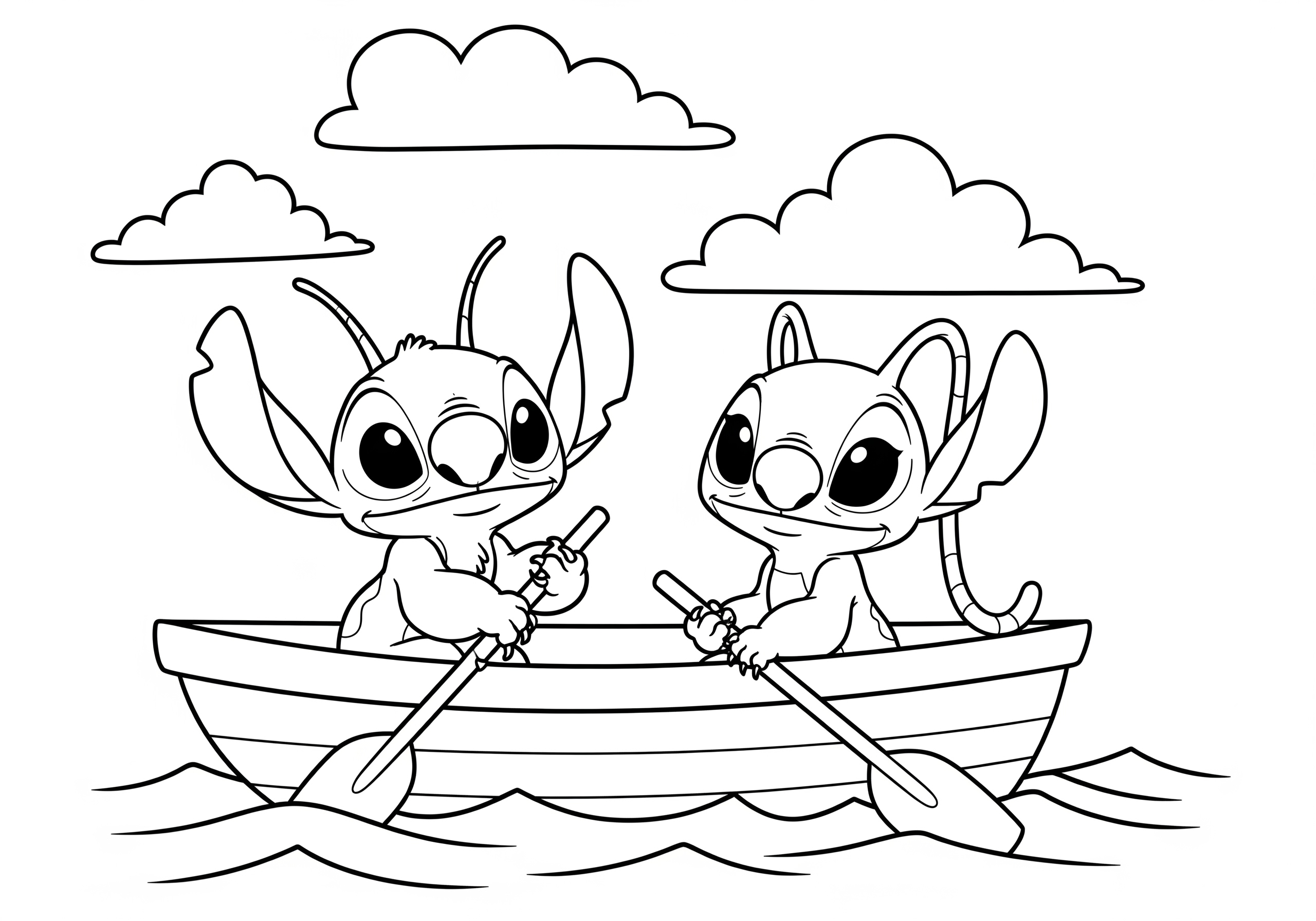 Stitch & Angel Coloring Pages 12 kawaii cute Stitch & Angel coloring pages