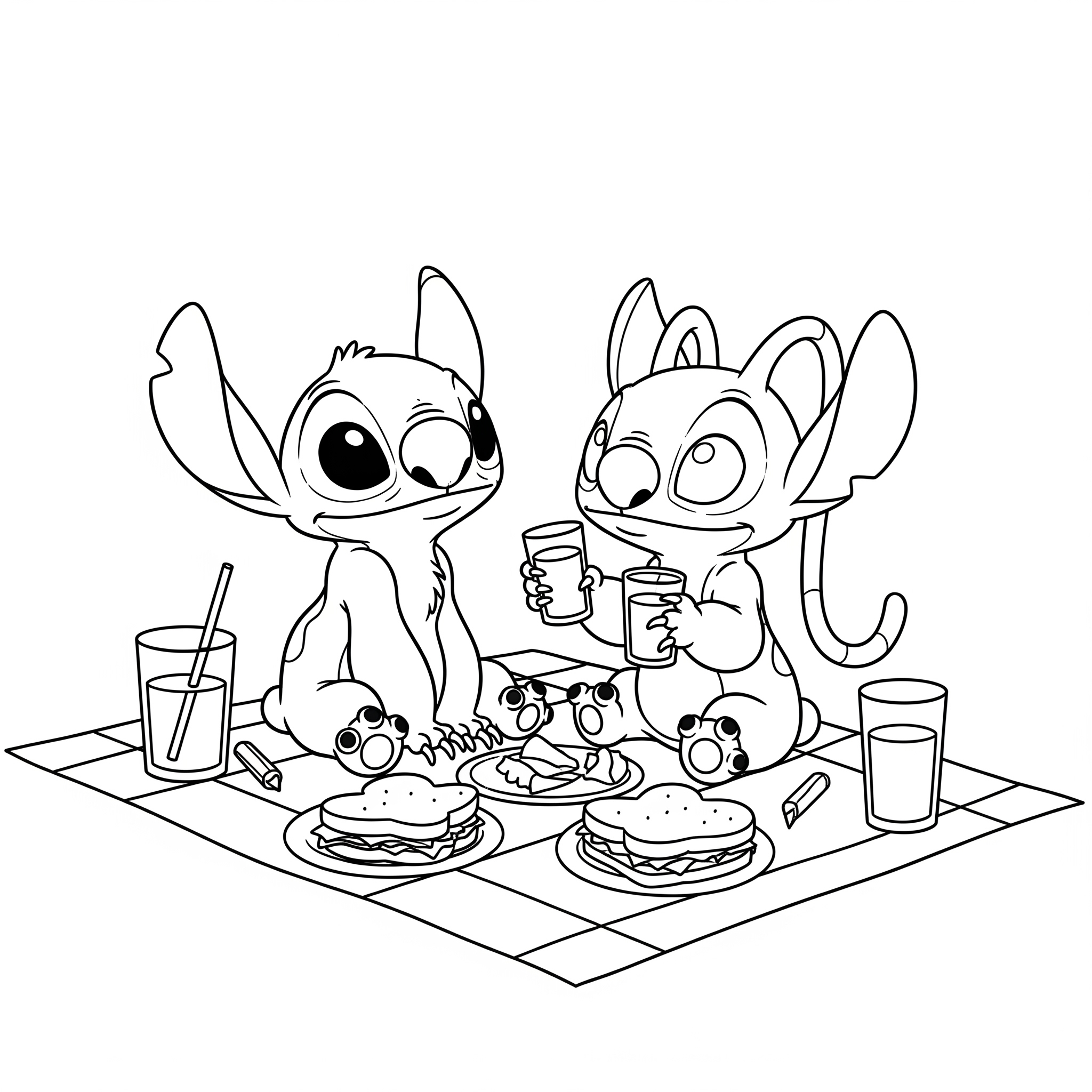 Stitch & Angel Coloring Pages 16 Stitch & Angel coloring pages for kids