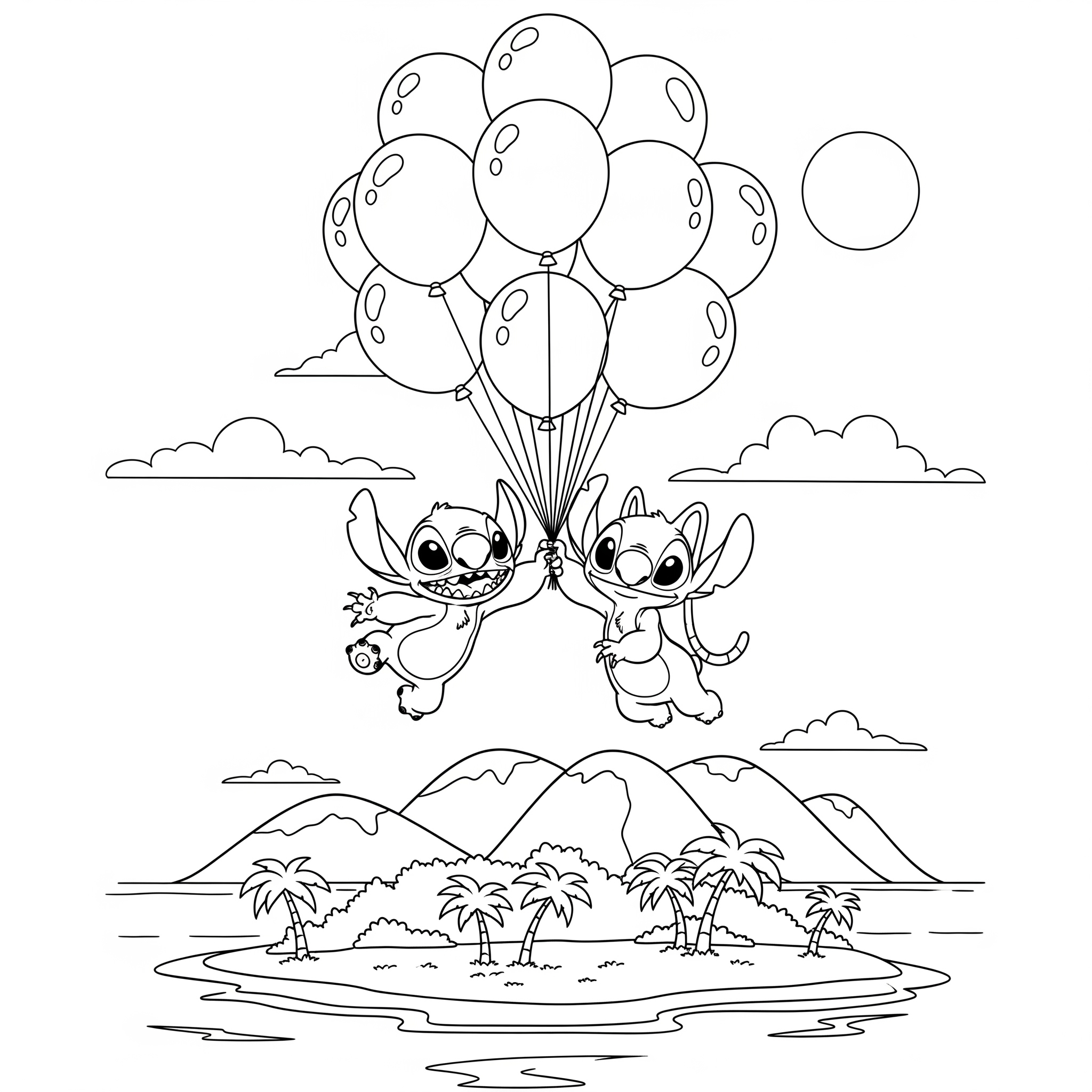 Stitch & Angel Coloring Pages 21 free printable Stitch & Angel coloring pages 1