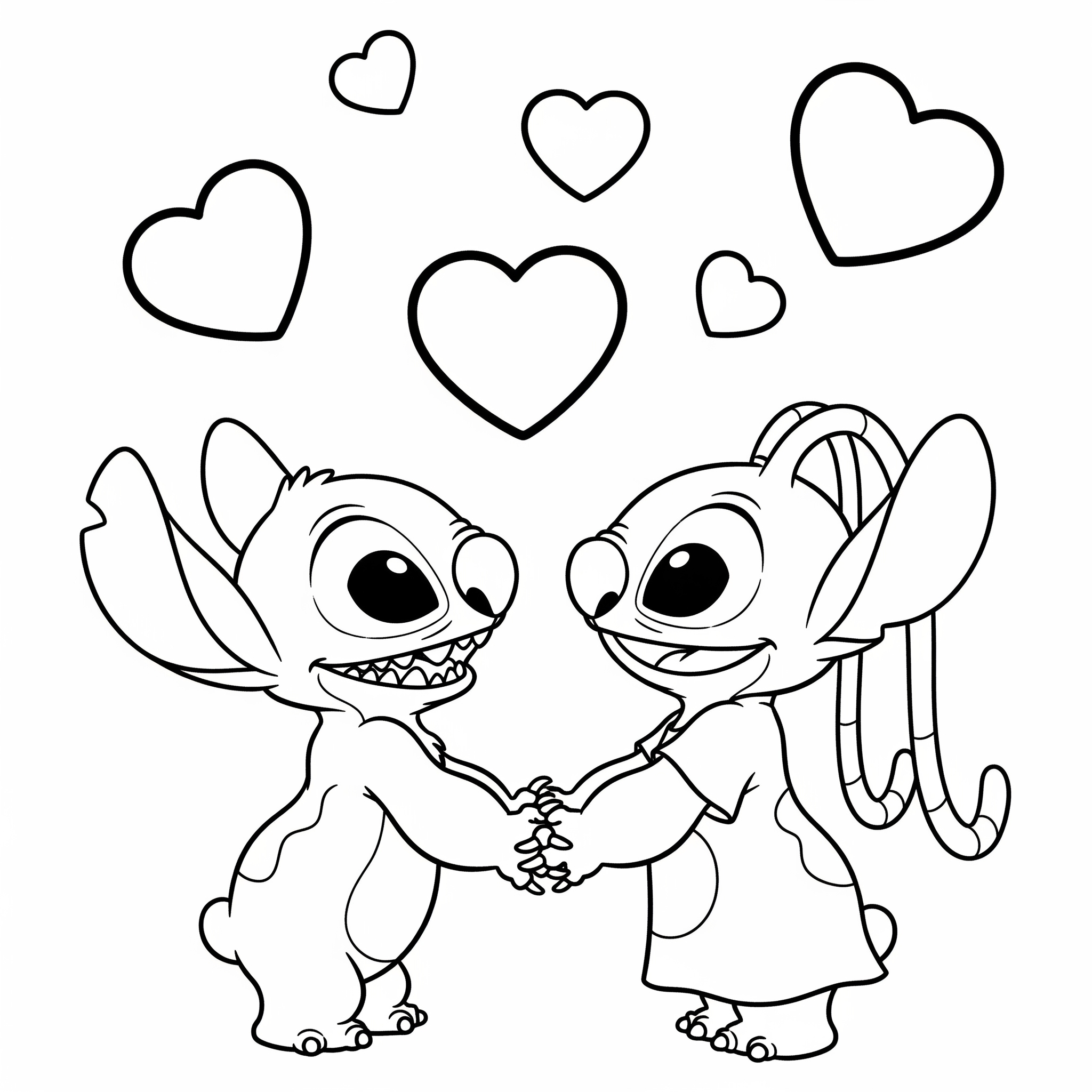 Stitch & Angel Coloring Pages 3 merry Stitch & Angel coloring pages