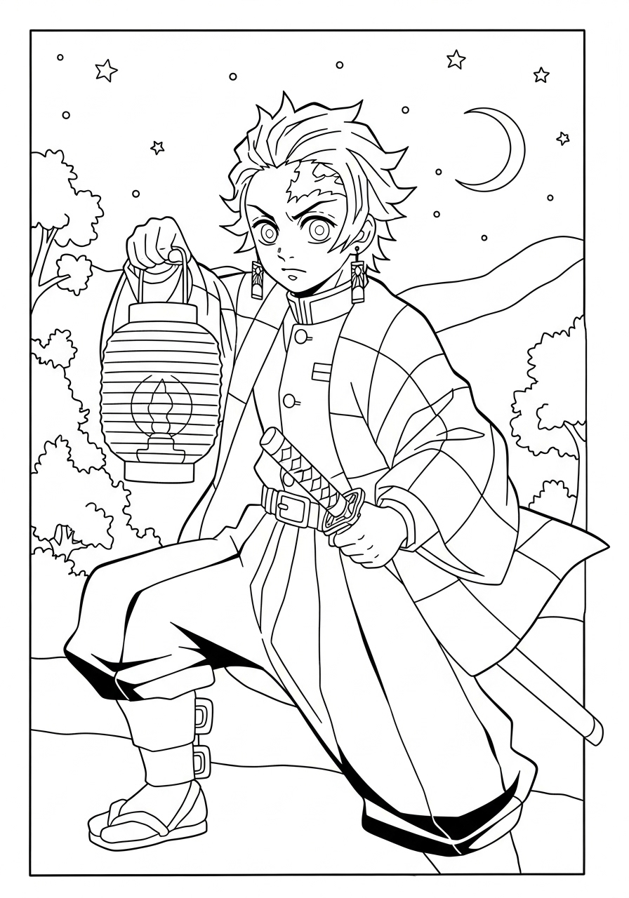 Tanjiro Kamado Coloring Pages 11 Tanjiro Kamado cards coloring pages