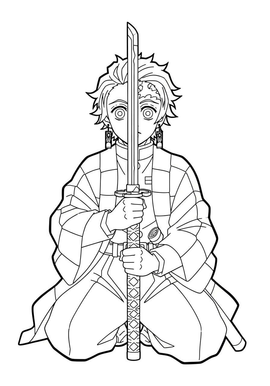 Tanjiro Kamado Coloring Pages 15 Tanjiro Kamado coloring pages printable free