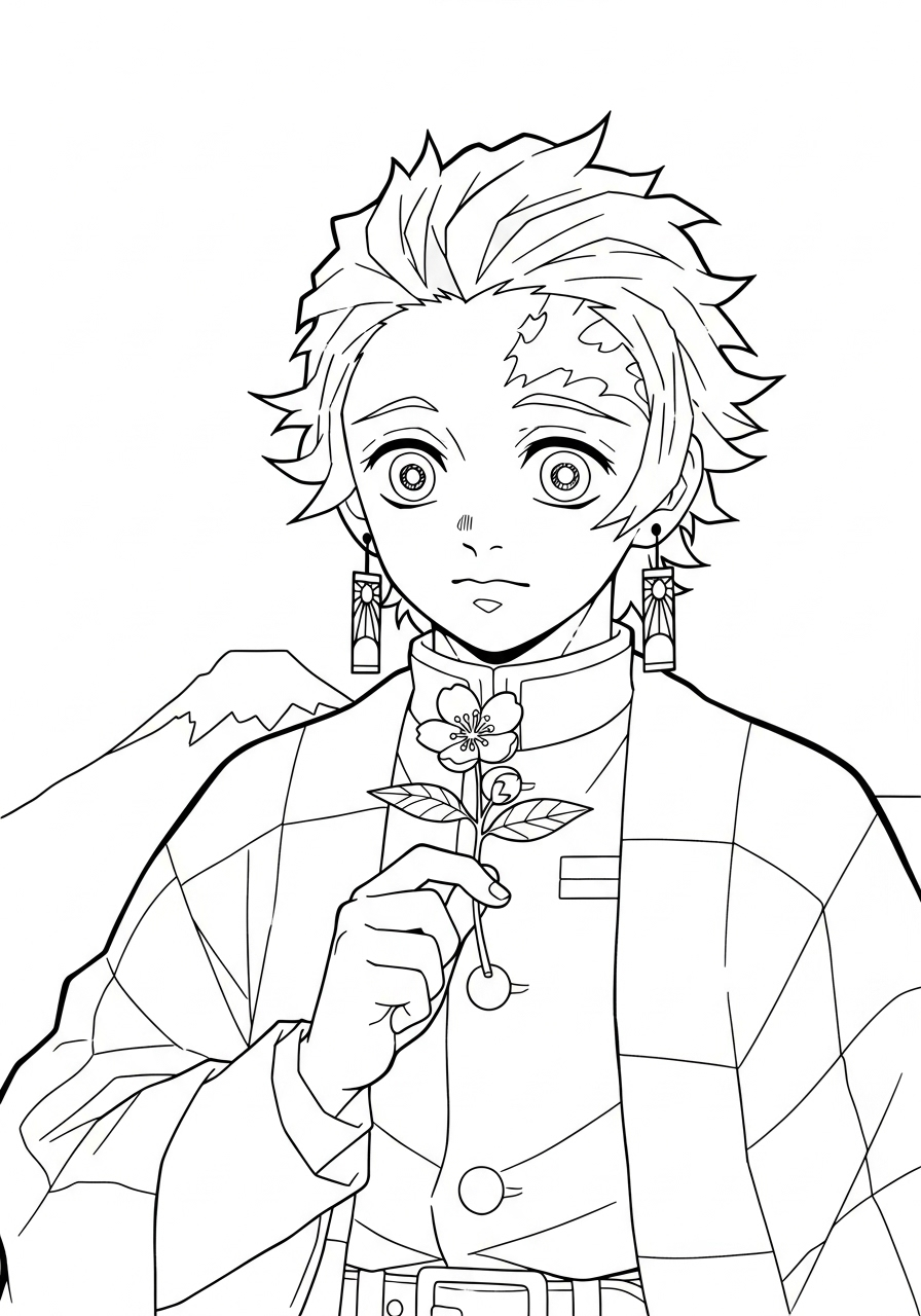 Tanjiro Kamado Coloring Pages 17 Tanjiro Kamado coloring pages printable free 1