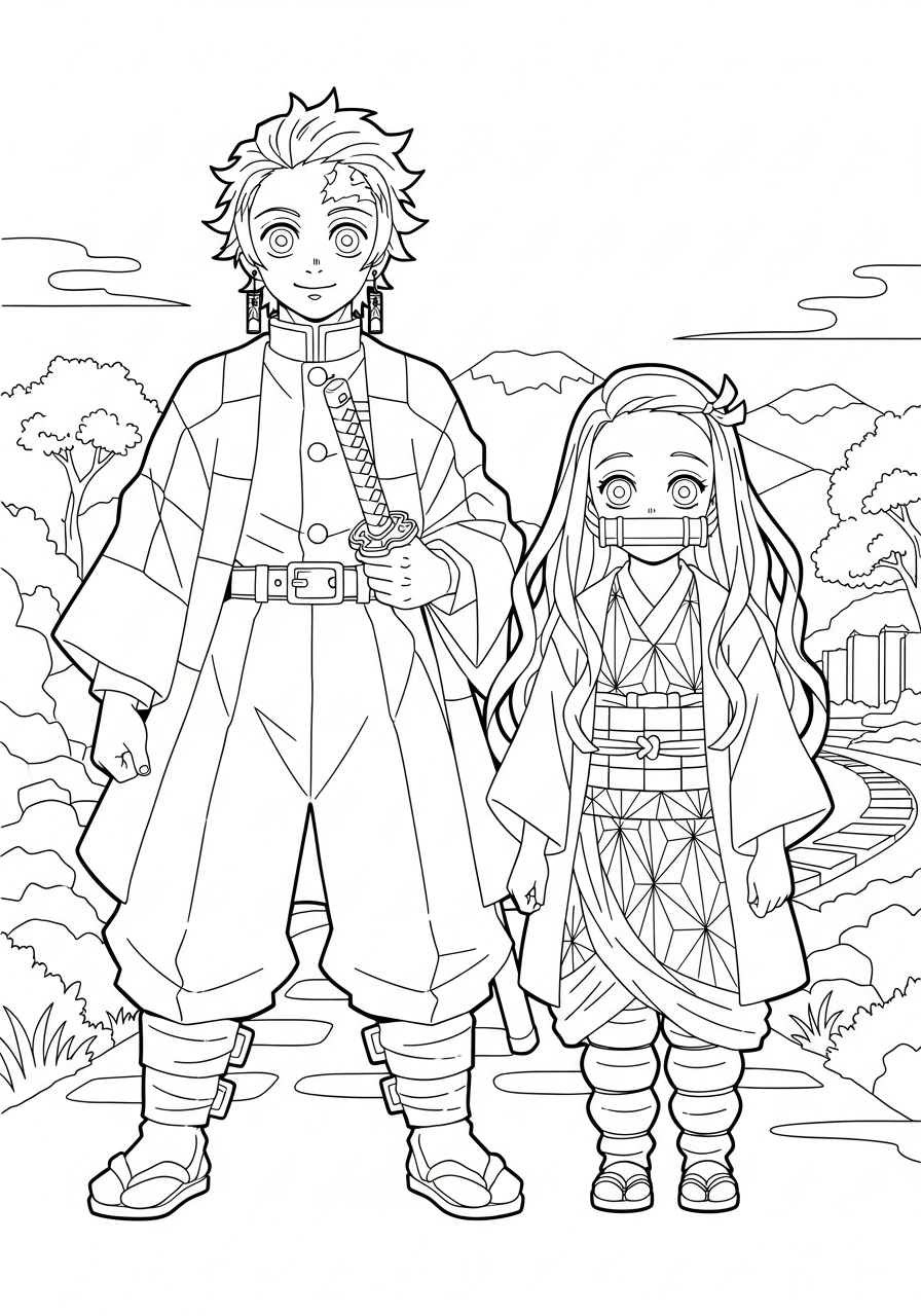 Tanjiro Kamado Coloring Pages 18 Tanjiro Kamado coloring pages for preschoolers