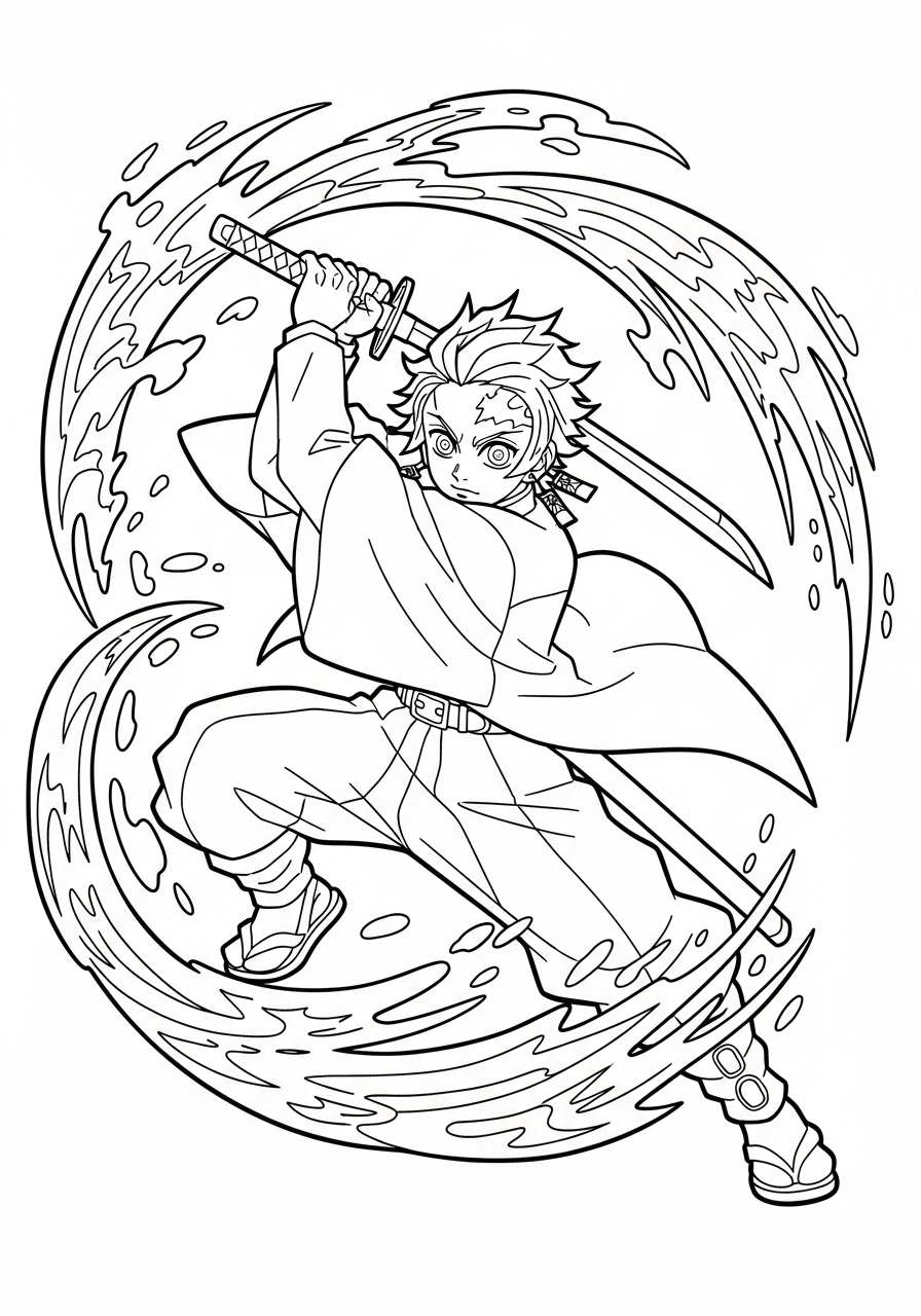 Tanjiro Kamado Coloring Pages 19 free coloring pages Tanjiro Kamado