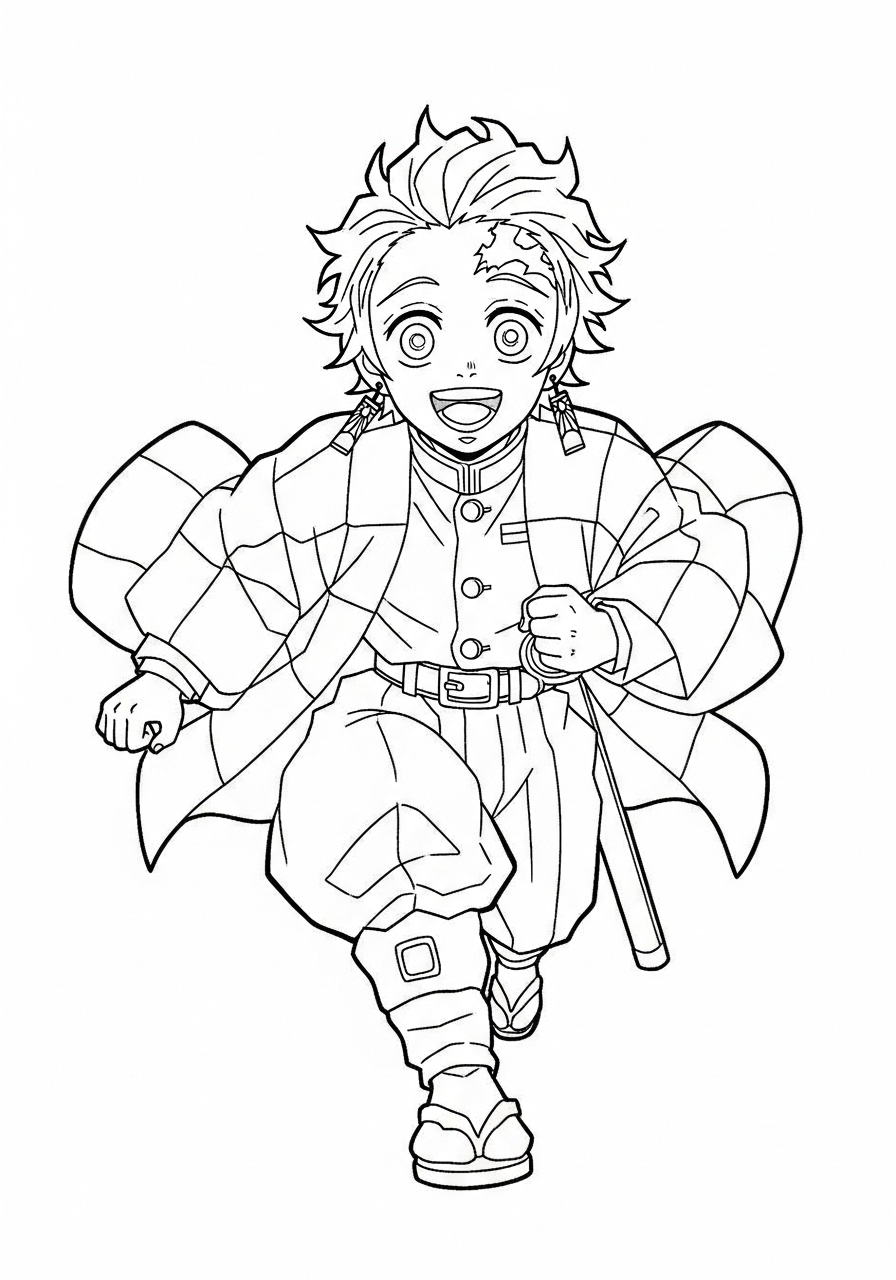 Tanjiro Kamado Coloring Pages 20 cute Tanjiro Kamado coloring pages